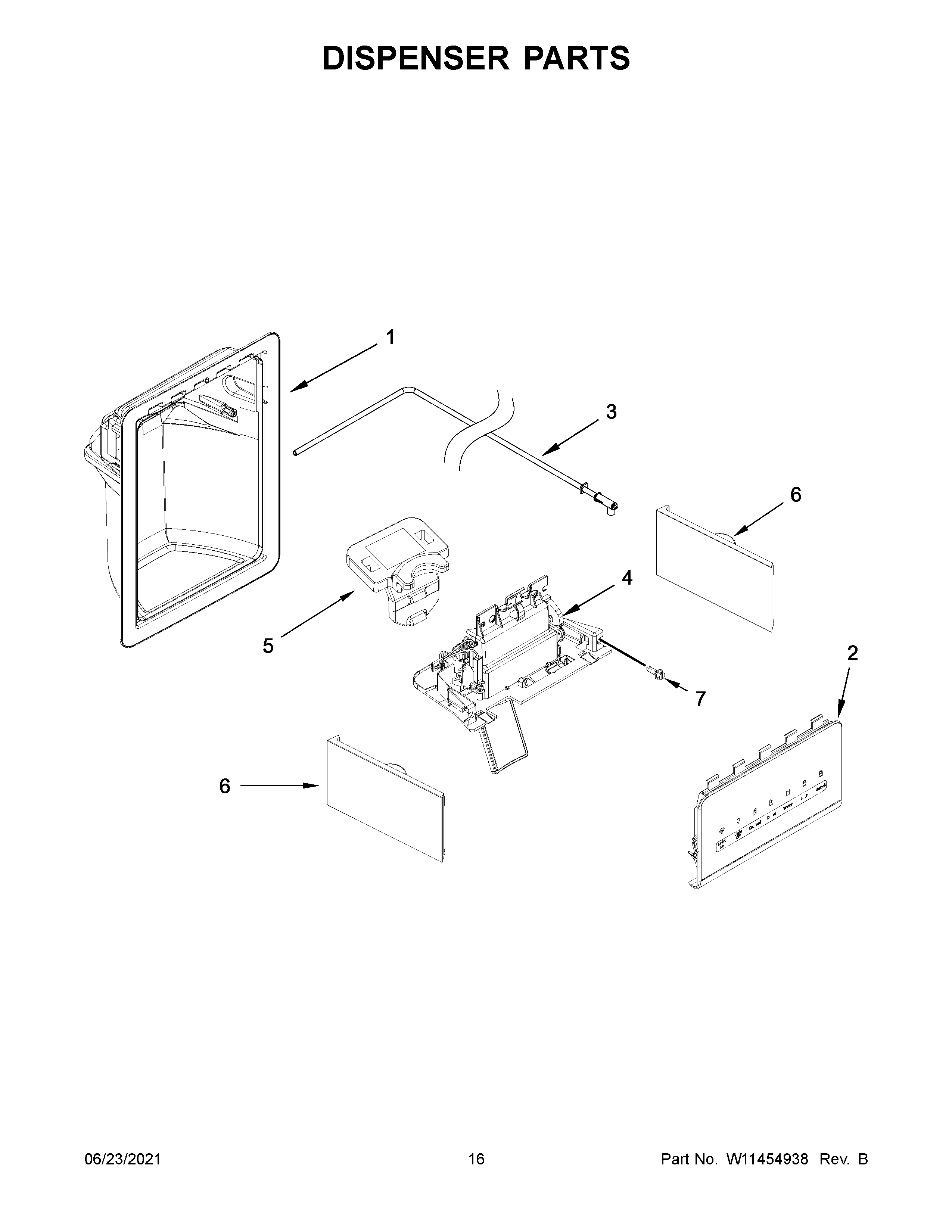 Maytag MSS25C4MGB03 dispenser parts diagram