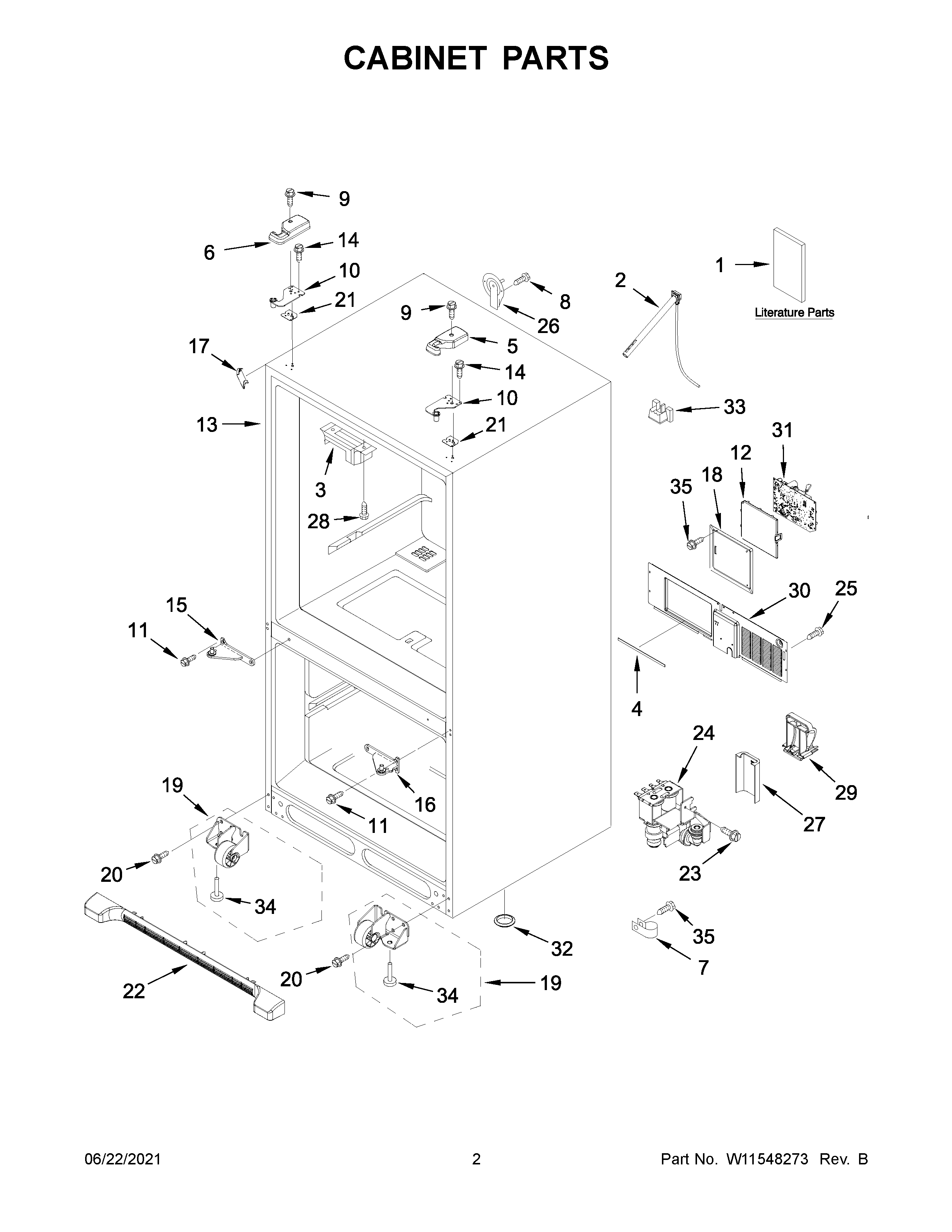 KitchenAid KRFF305EWH06 cabinet parts diagram