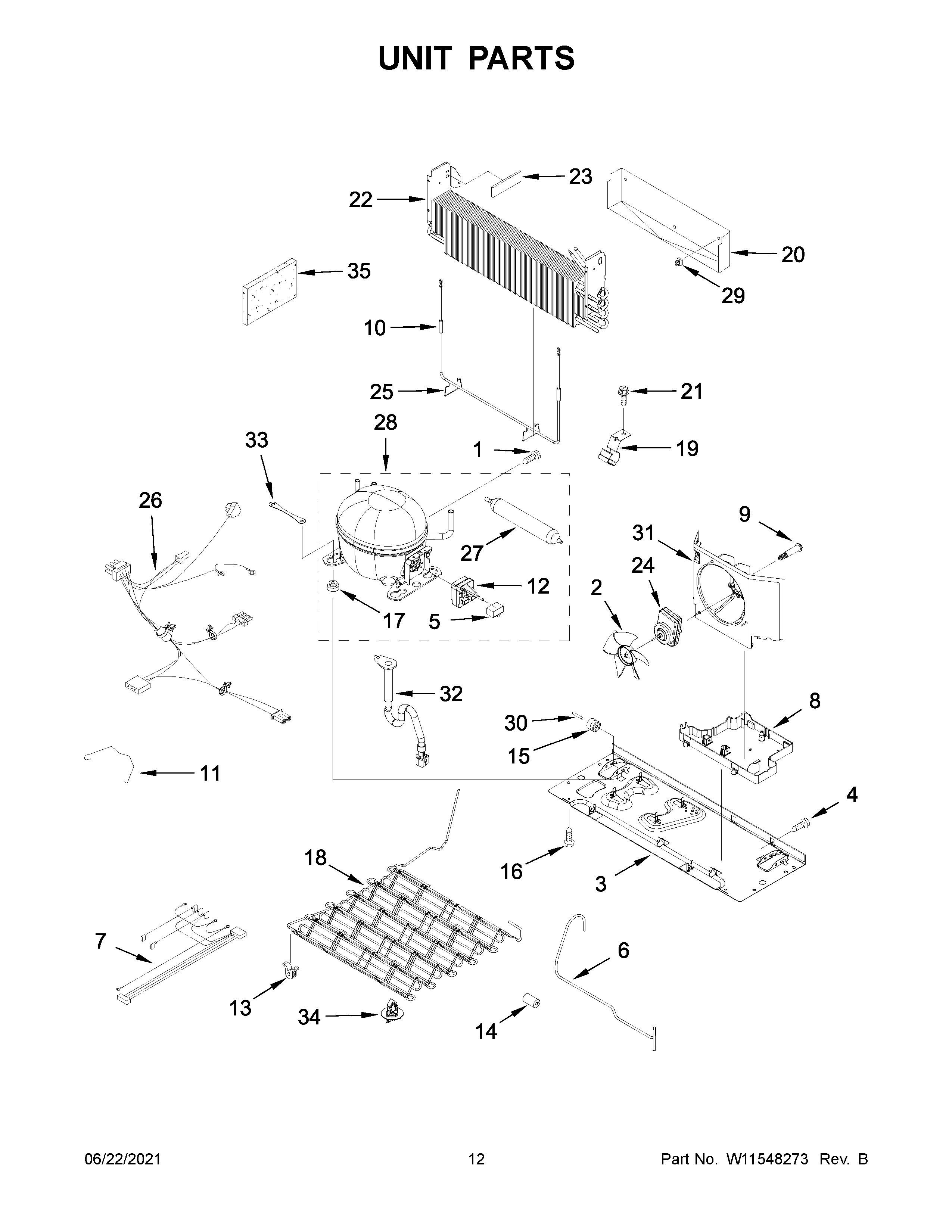 KitchenAid KRFF305EWH06 unit parts diagram