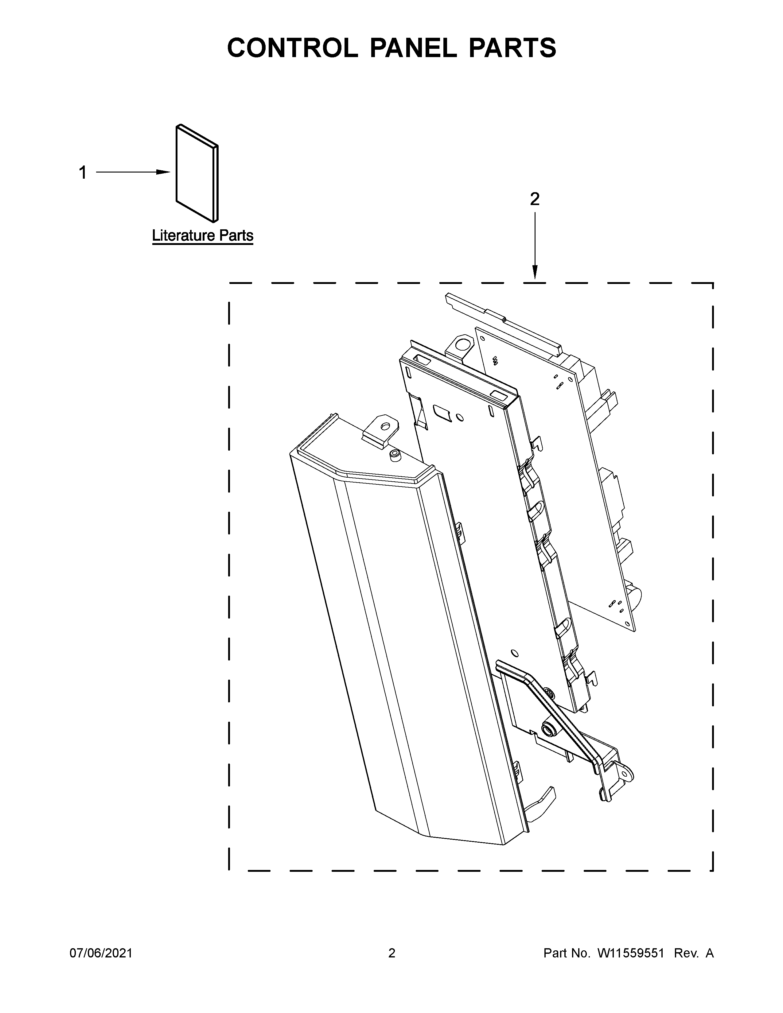 Whirlpool YWMH78019HZ04 control panel parts diagram