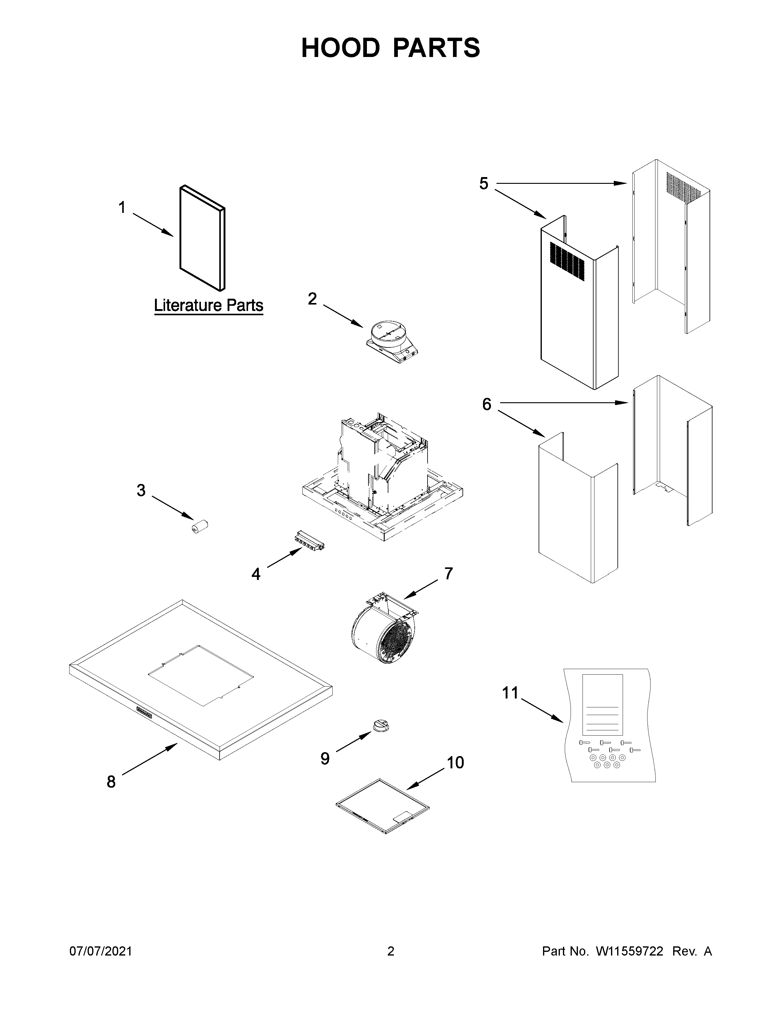 KitchenAid KXI2536YSS2 hood parts diagram