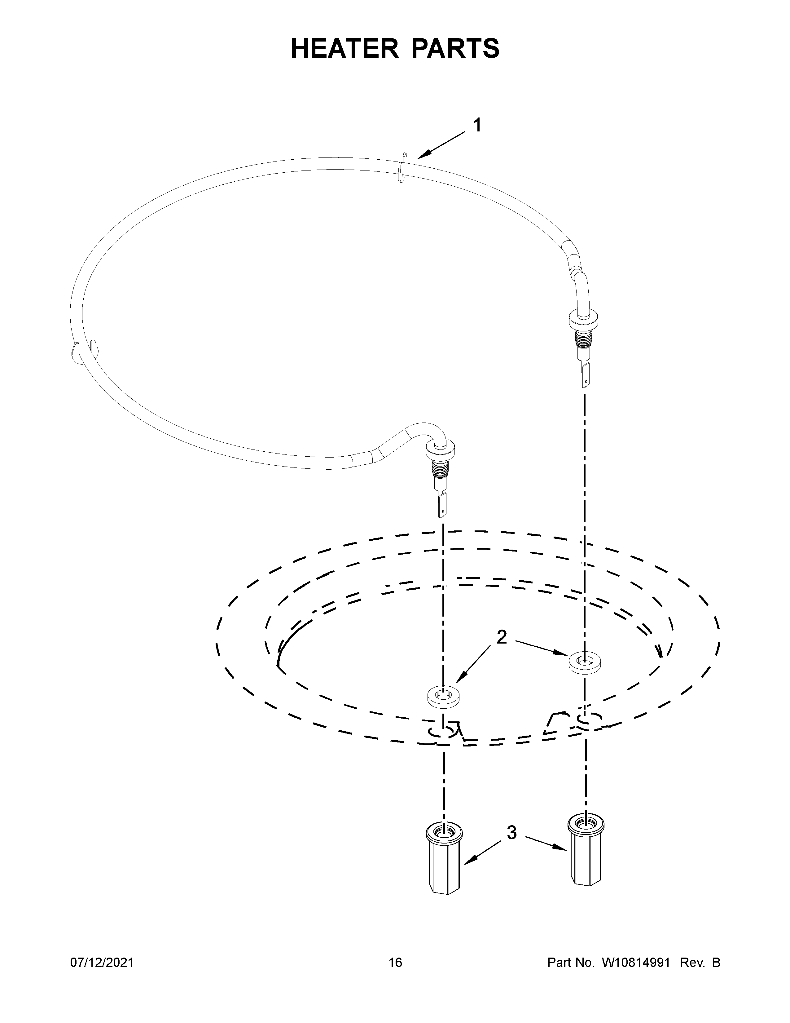 KitchenAid KDTM354DSS4 heater parts diagram