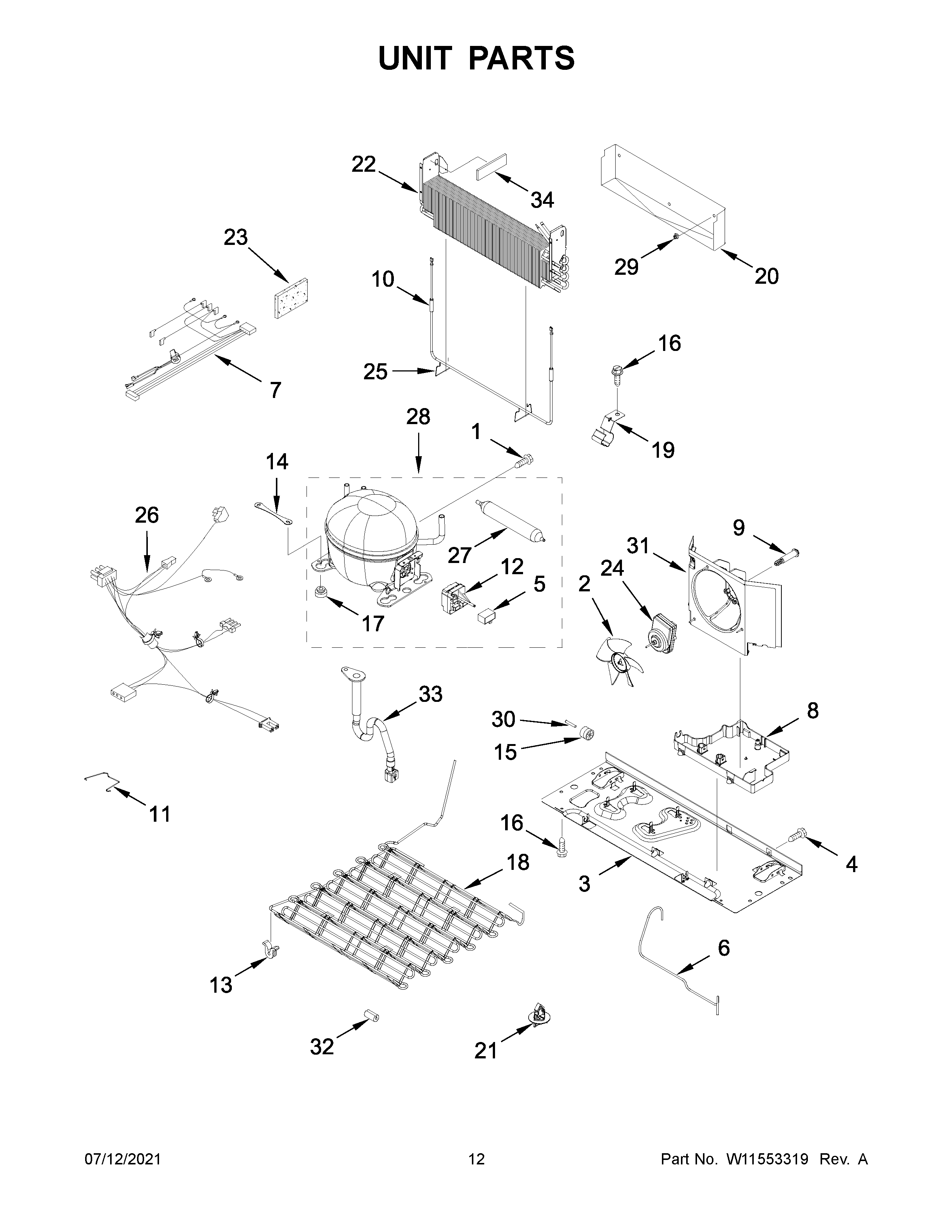 Whirlpool WRF532SMHV04 unit parts diagram
