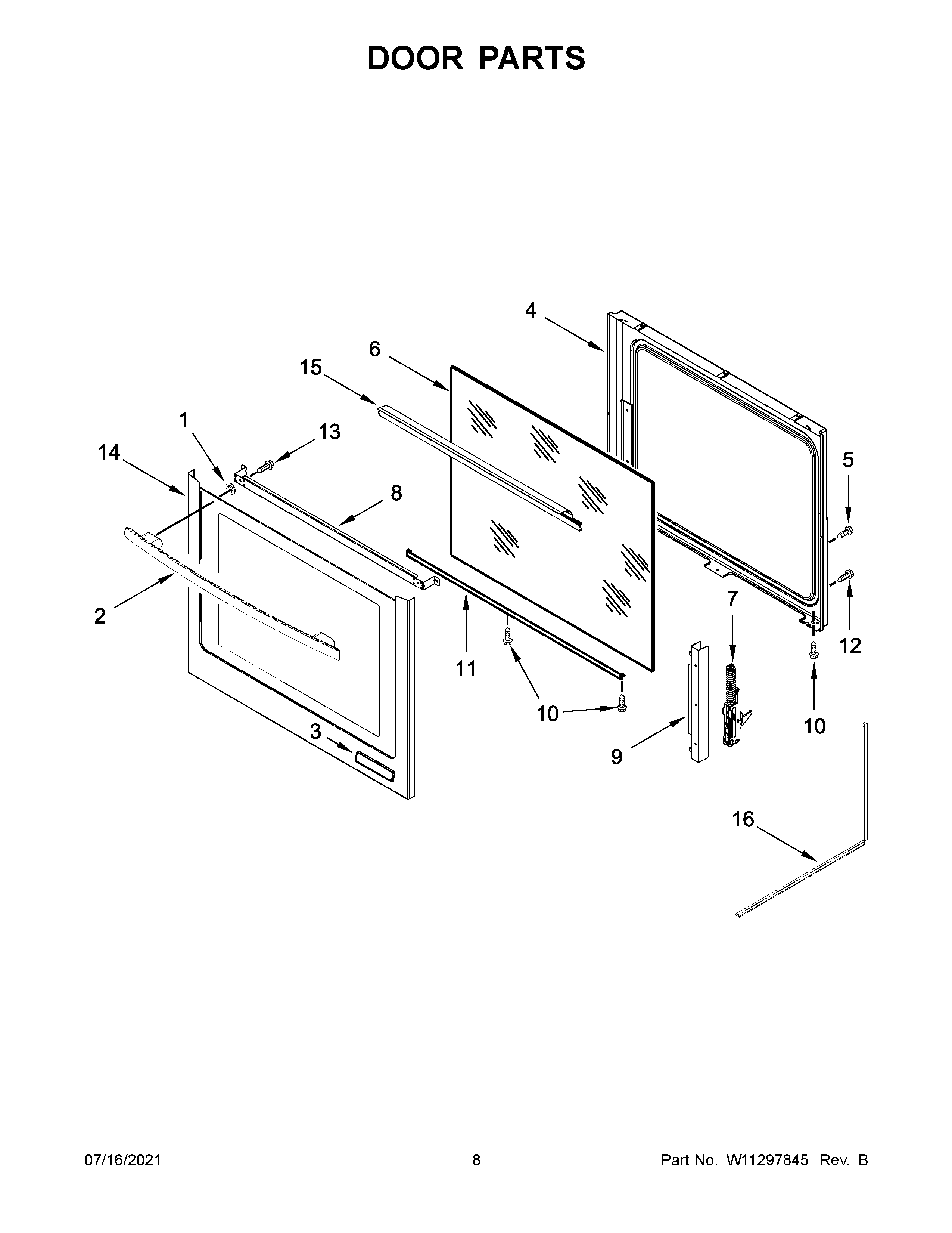Jenn-Air JIS1450DS2 door parts diagram