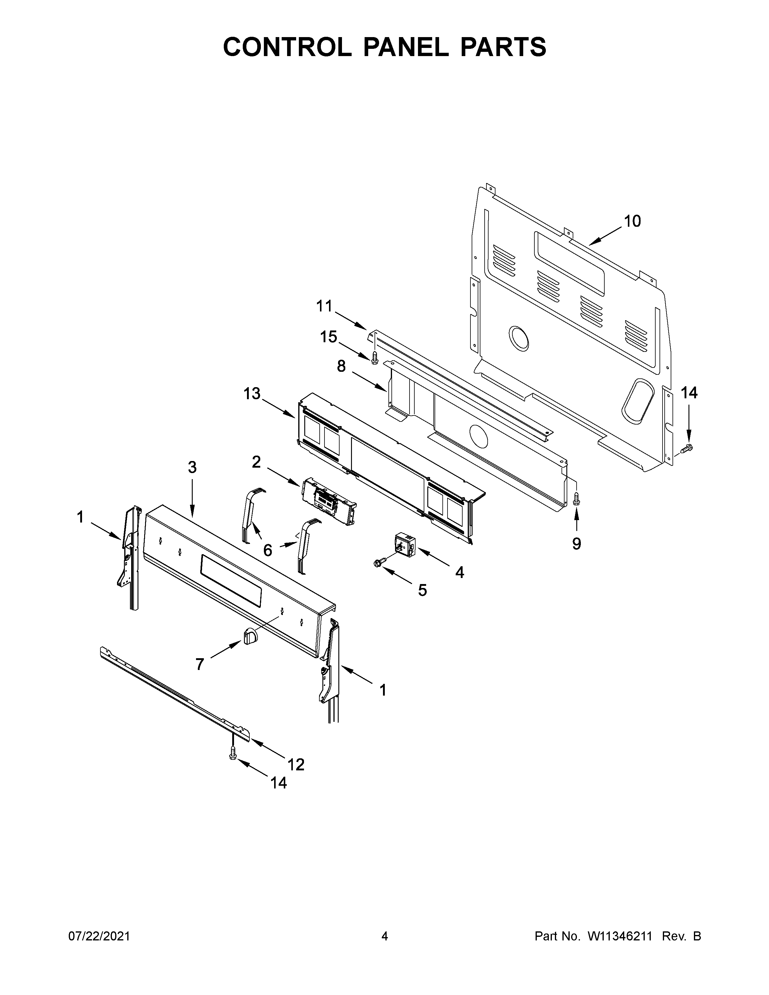 Whirlpool YWFE550S0HB1 control panel parts diagram