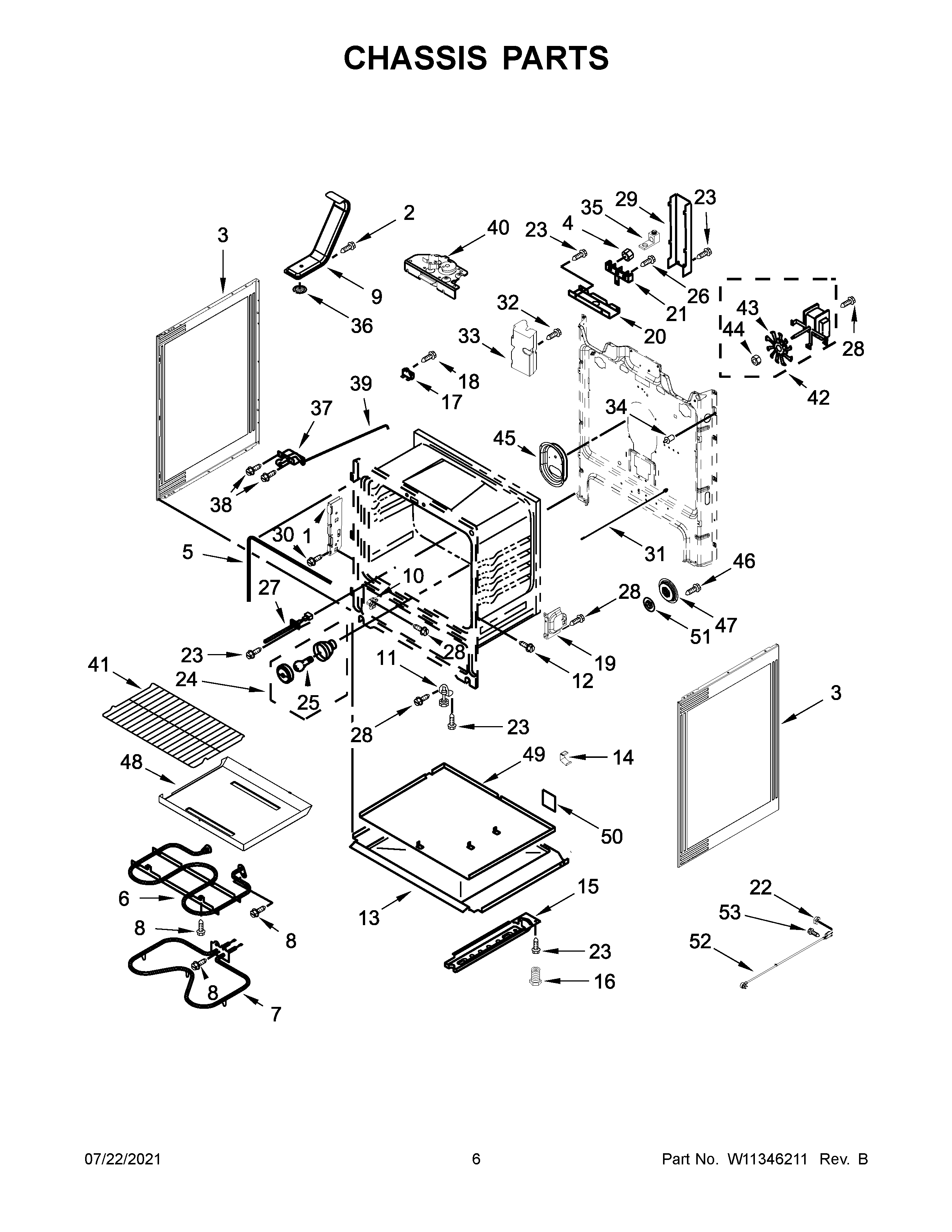 Whirlpool YWFE550S0HB1 chassis parts diagram