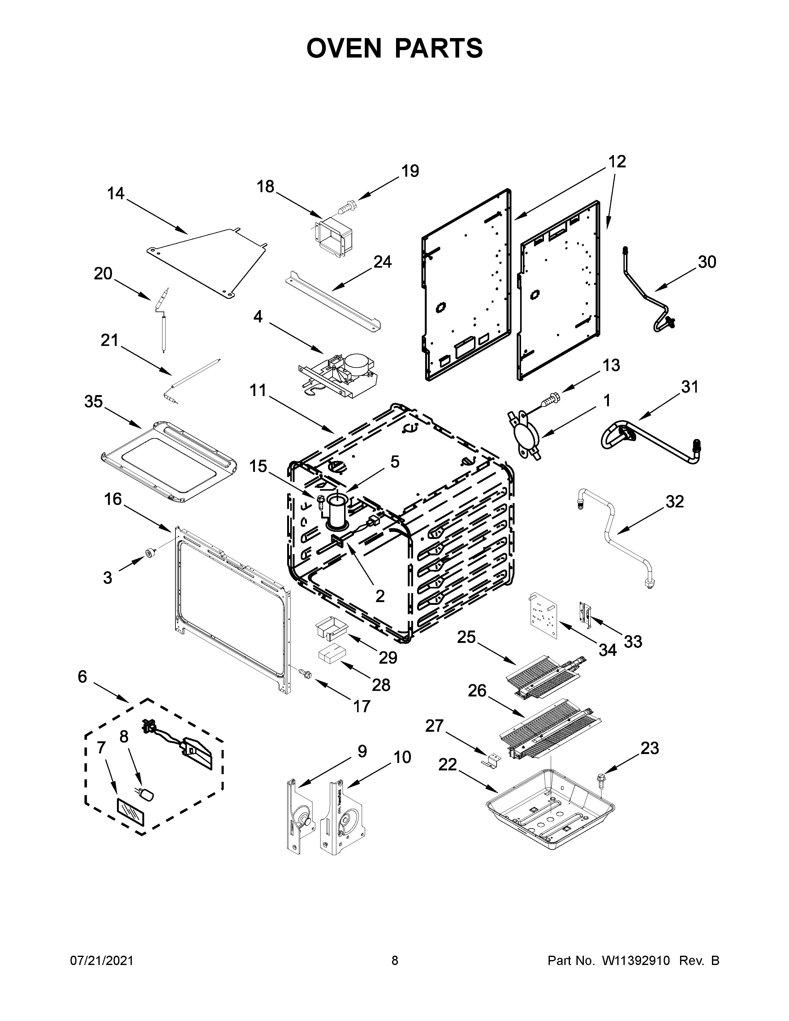 KitchenAid KFGC500JSS00 oven parts diagram