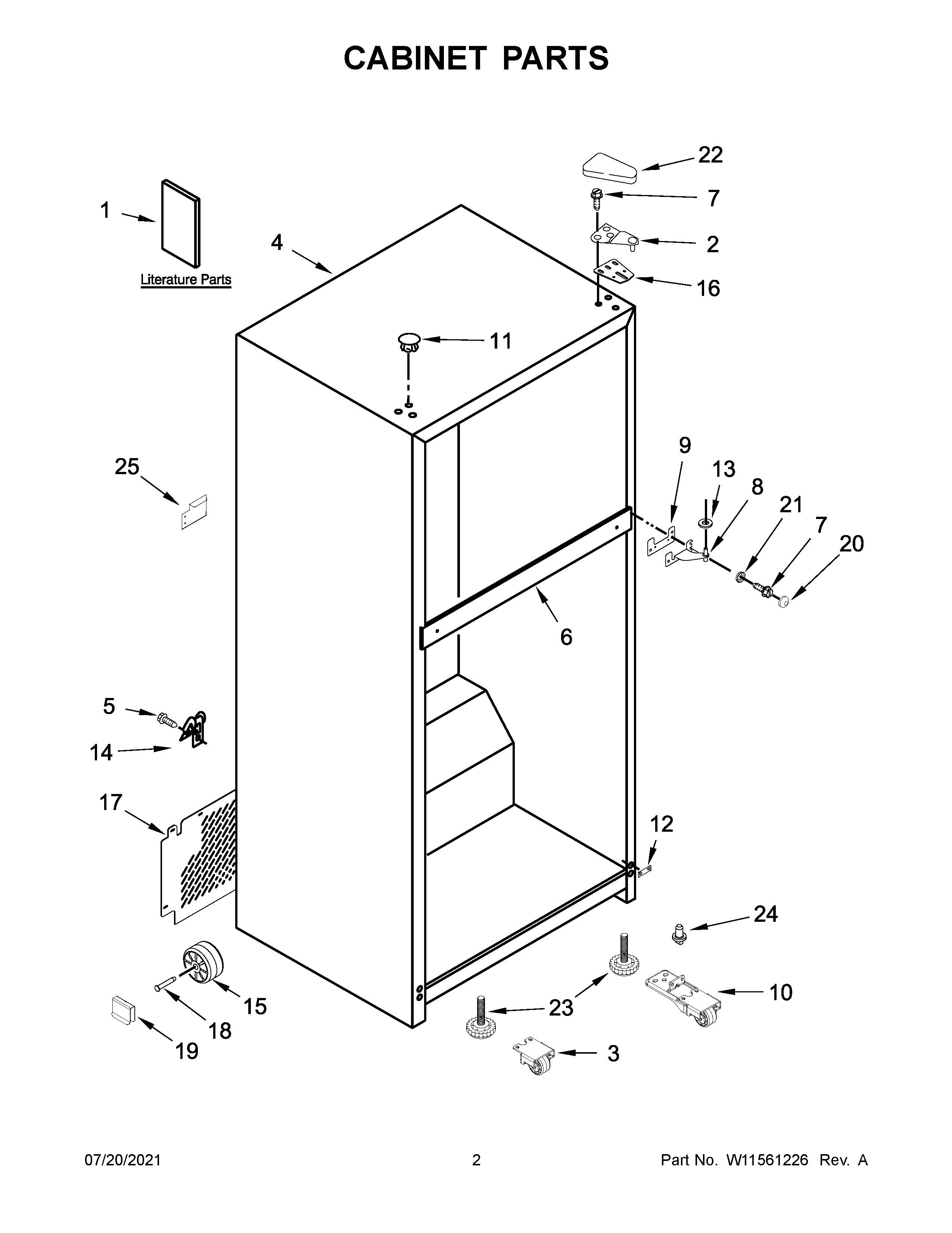 Whirlpool WRT108FFDB00 cabinet parts diagram
