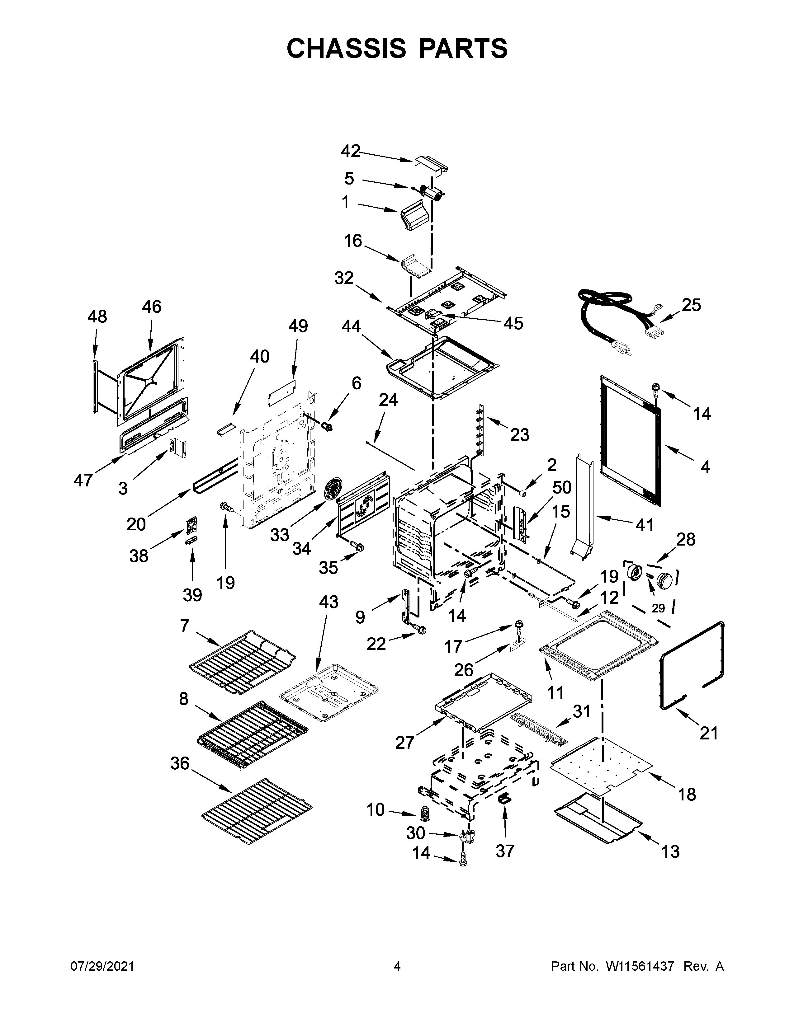 Jenn-Air JGS1450FS1 chassis parts diagram