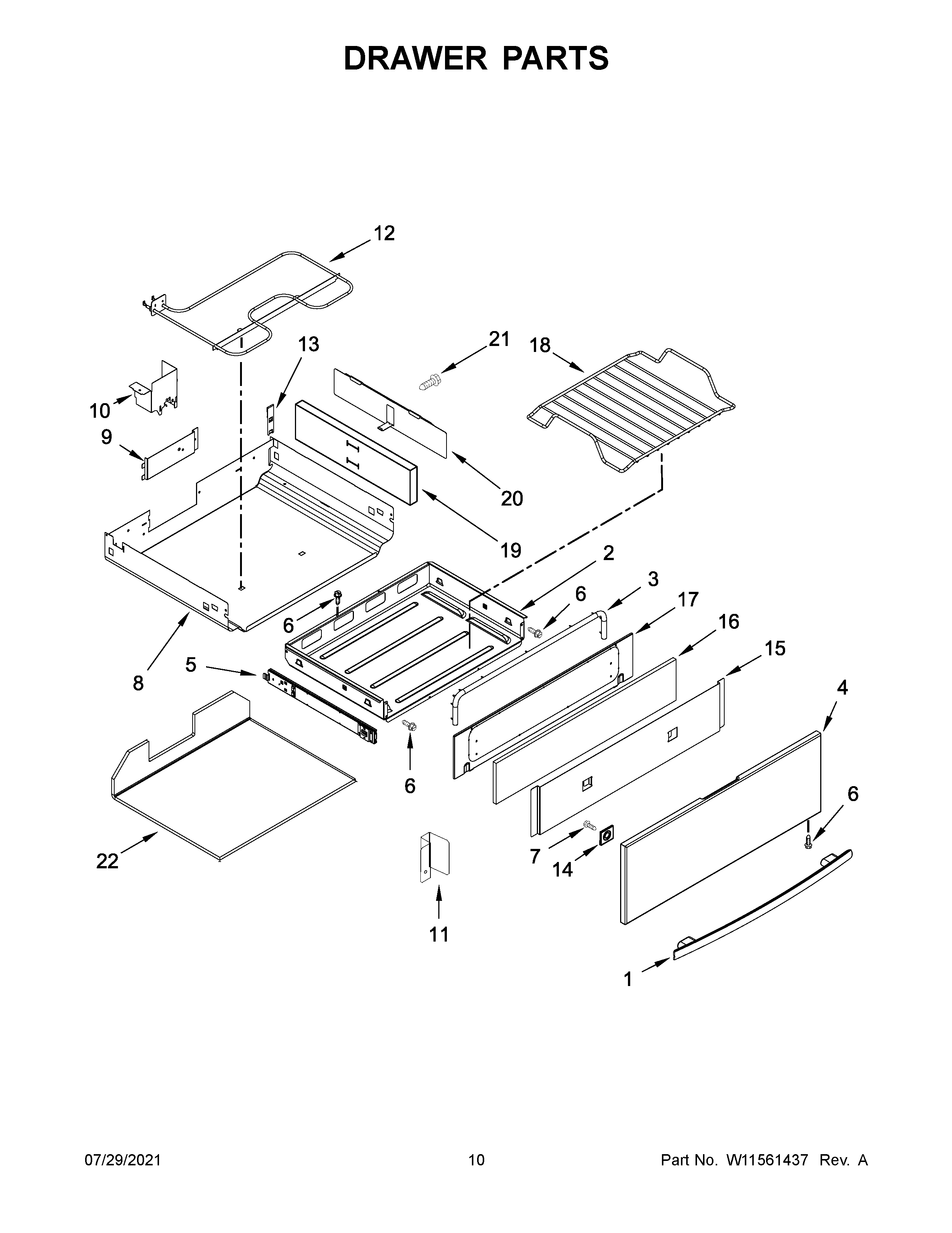 Jenn-Air JGS1450FS1 drawer parts diagram