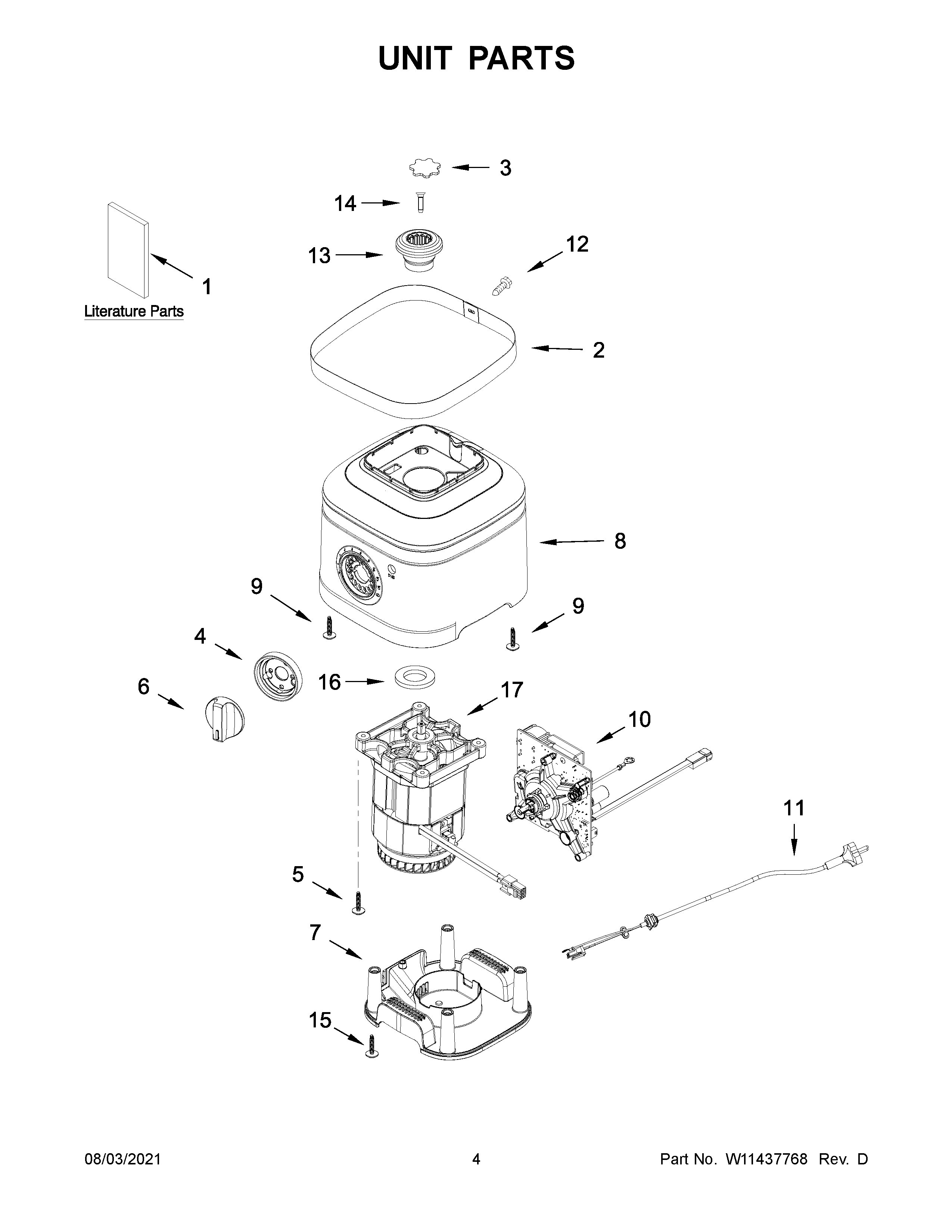 KitchenAid 5KSB4026BPP0 unit parts diagram