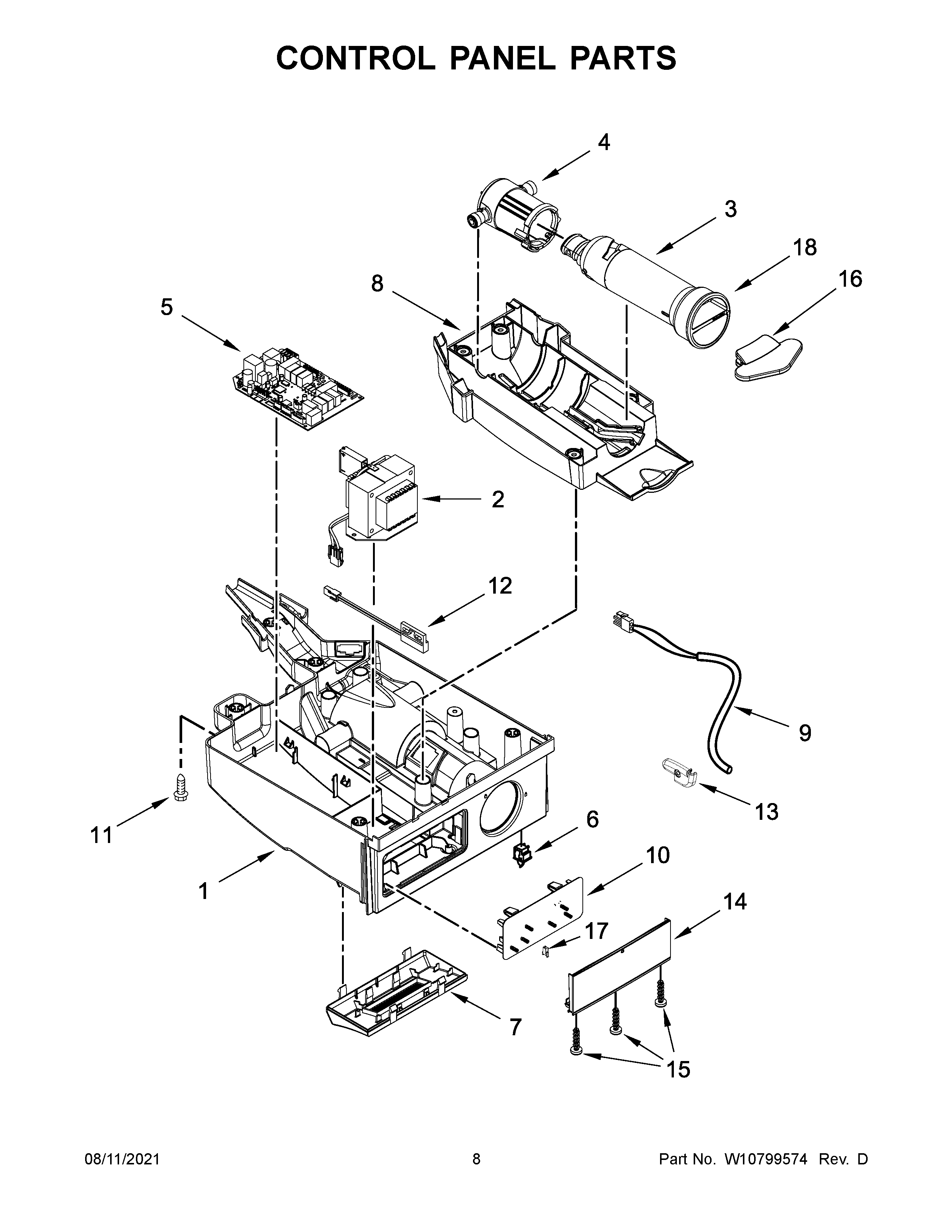 KitchenAid KUIX305EWH0 control panel parts diagram