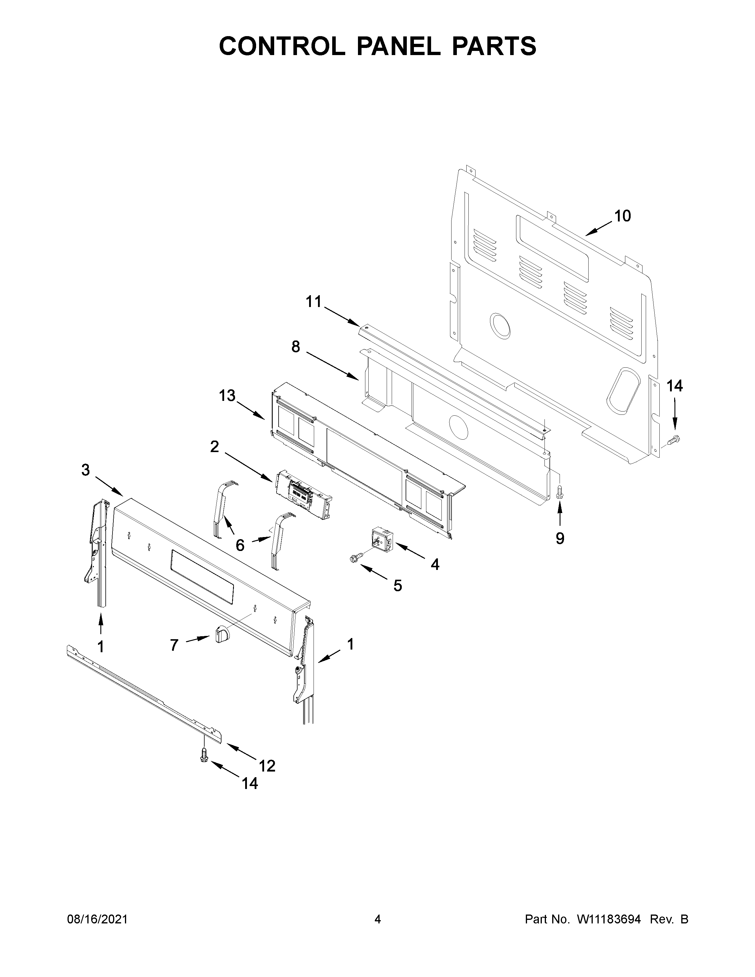 Whirlpool YWFE550S0HB0 control panel parts diagram