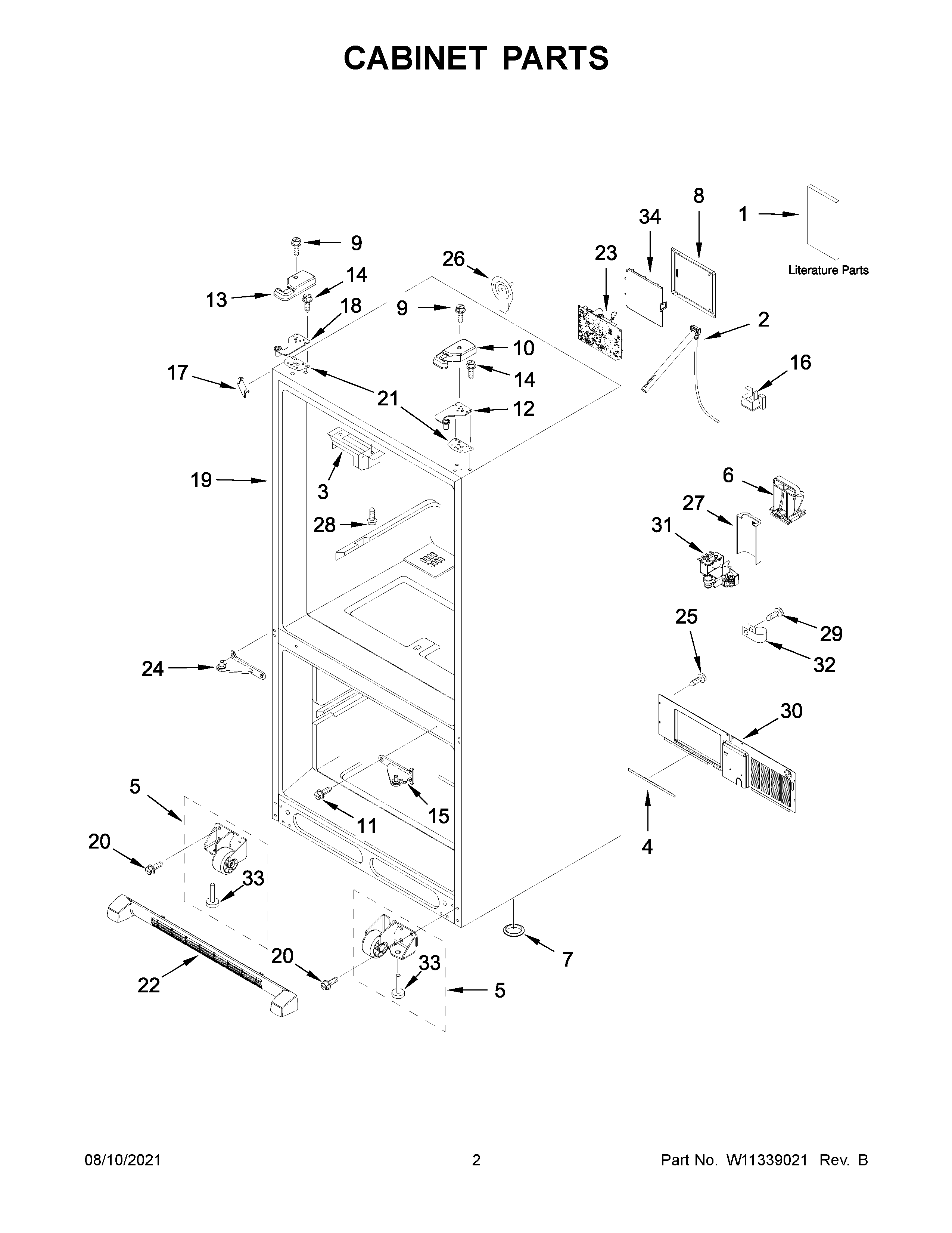 KitchenAid KRFC300EWH03 cabinet parts diagram