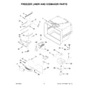 KitchenAid KRFC300EWH03 freezer liner and icemaker parts diagram