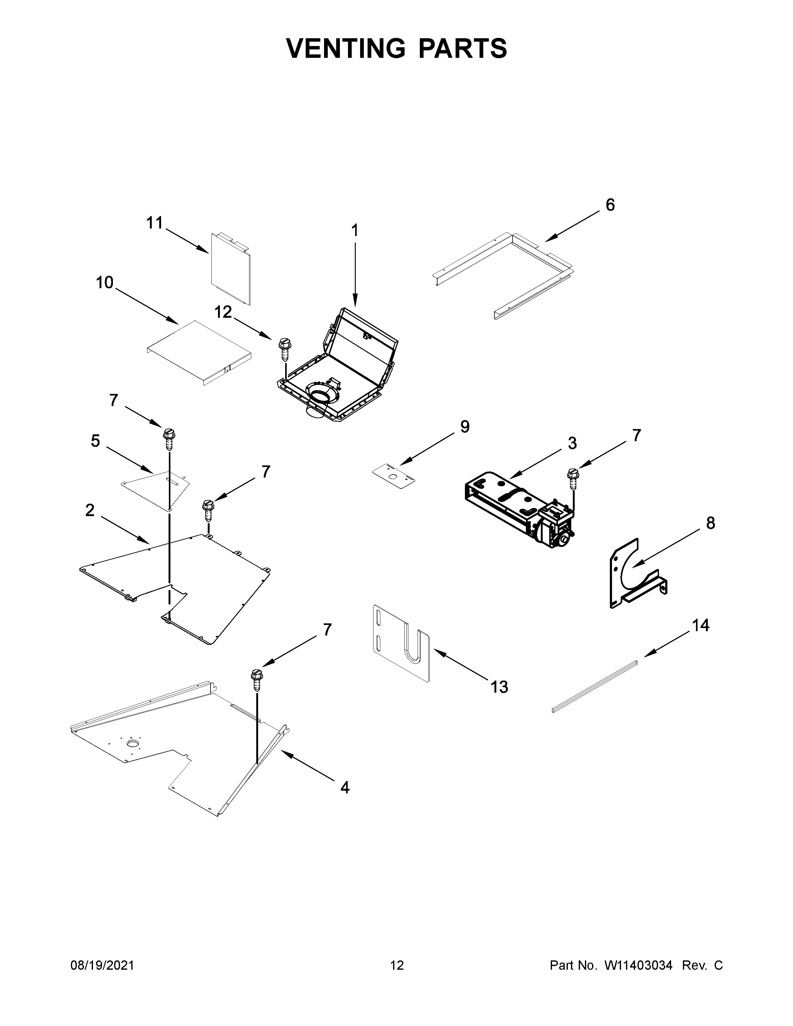 KitchenAid KFGC558JIB00 venting parts diagram