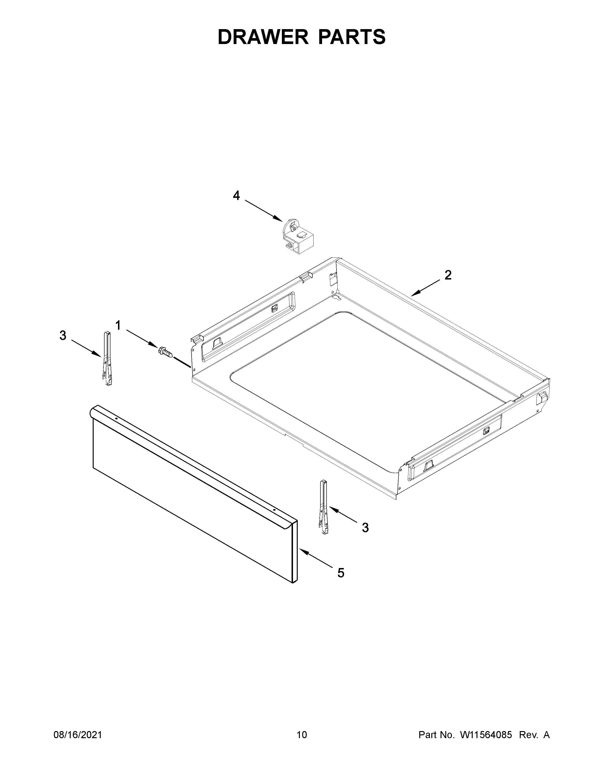 Amana YACR4303MFS6 drawer parts diagram