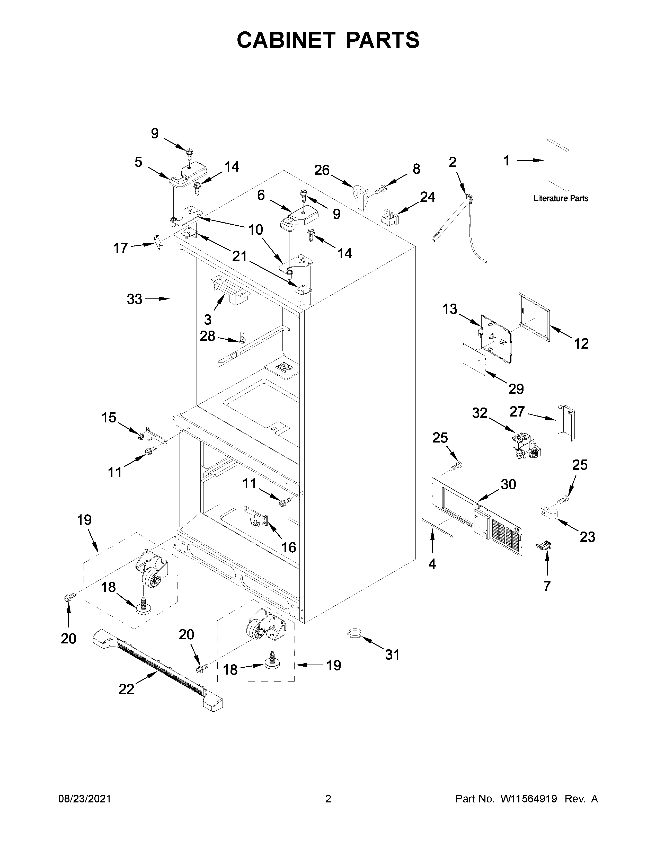 Jenn-Air JFC2089BEP07 cabinet parts diagram
