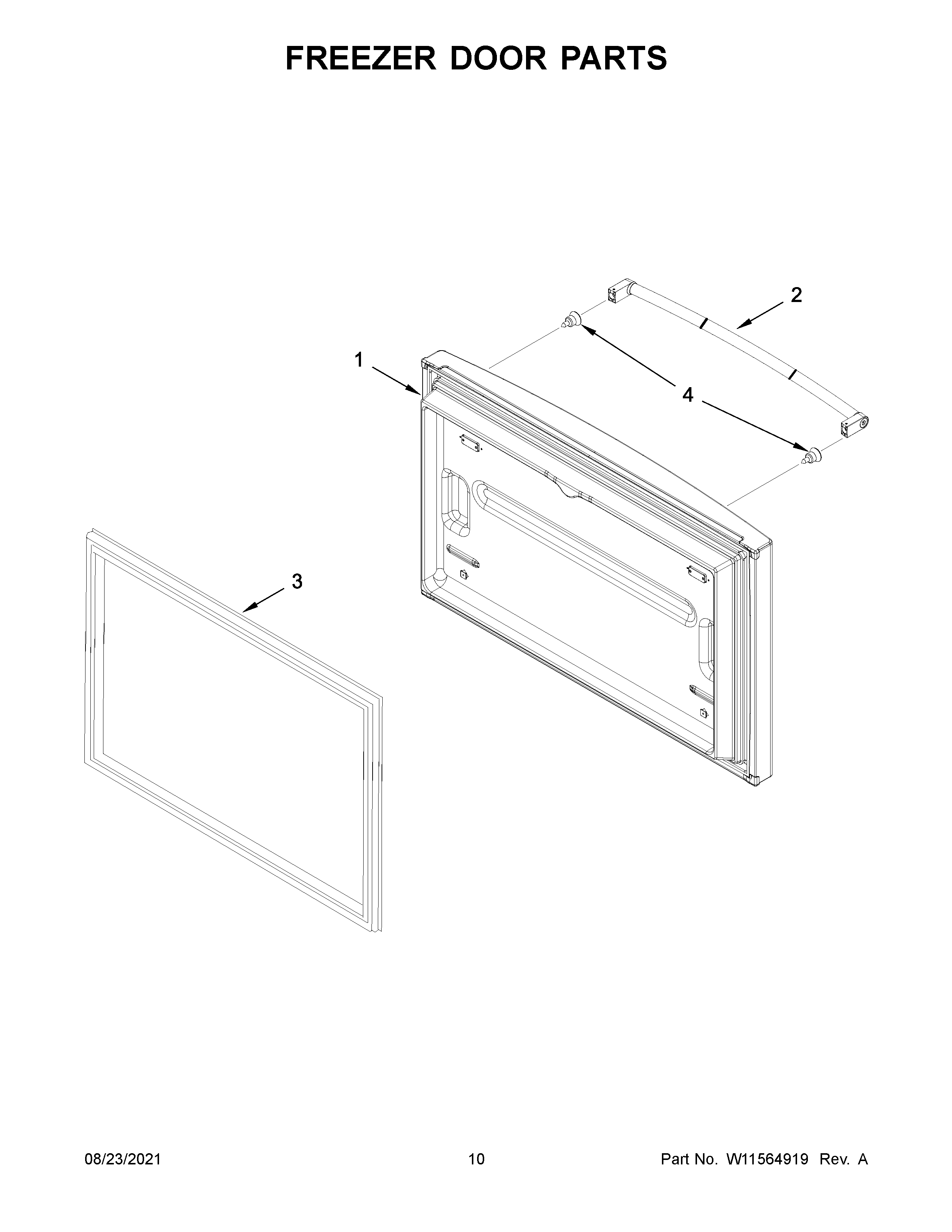 Jenn-Air JFC2089BEP07 freezer door parts diagram