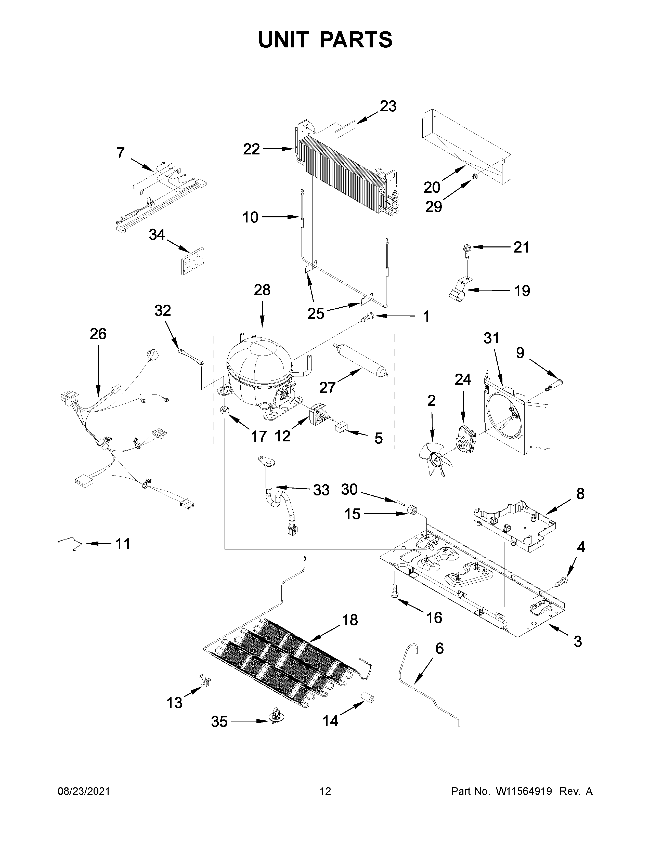 Jenn-Air JFC2089BEP07 unit parts diagram