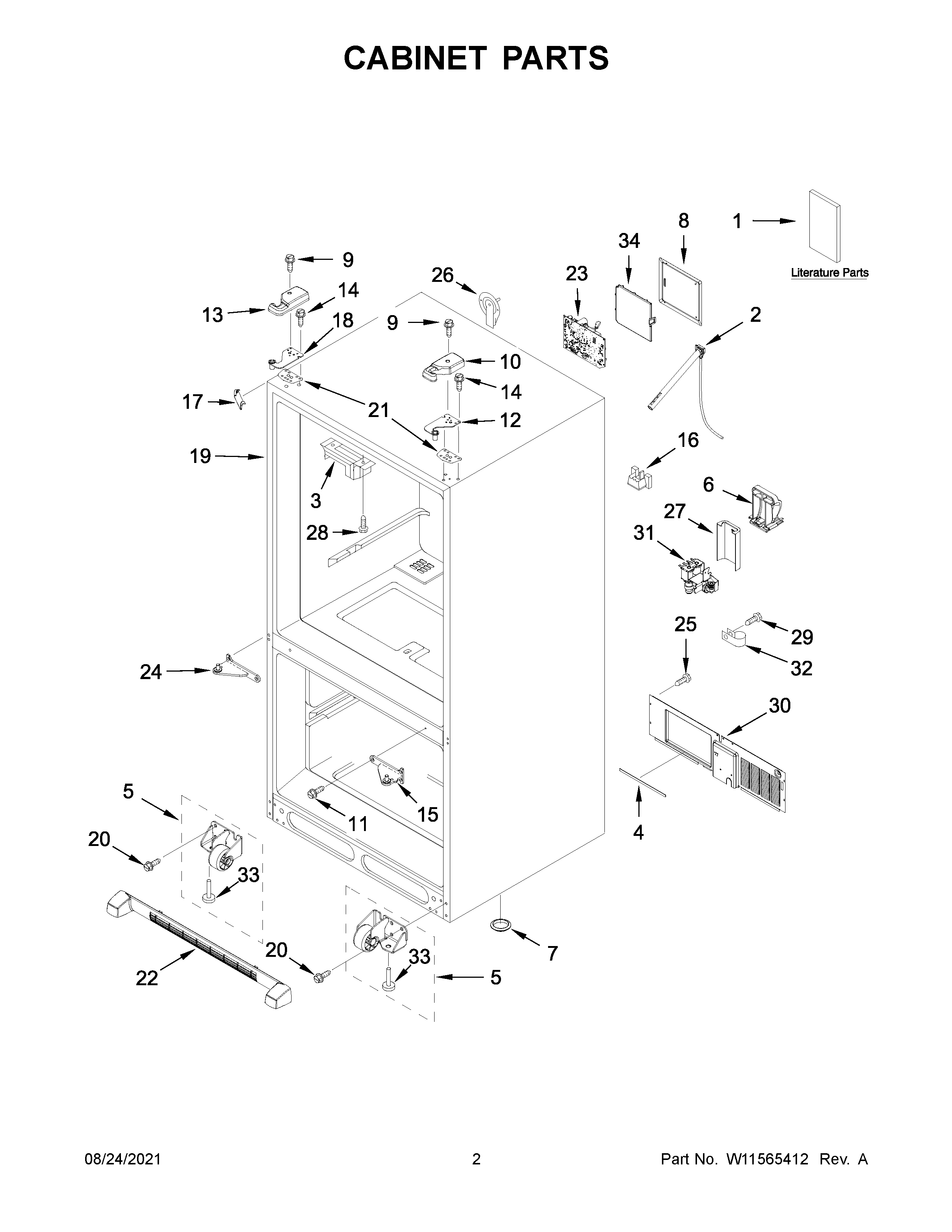 KitchenAid KRFC300EWH06 cabinet parts diagram