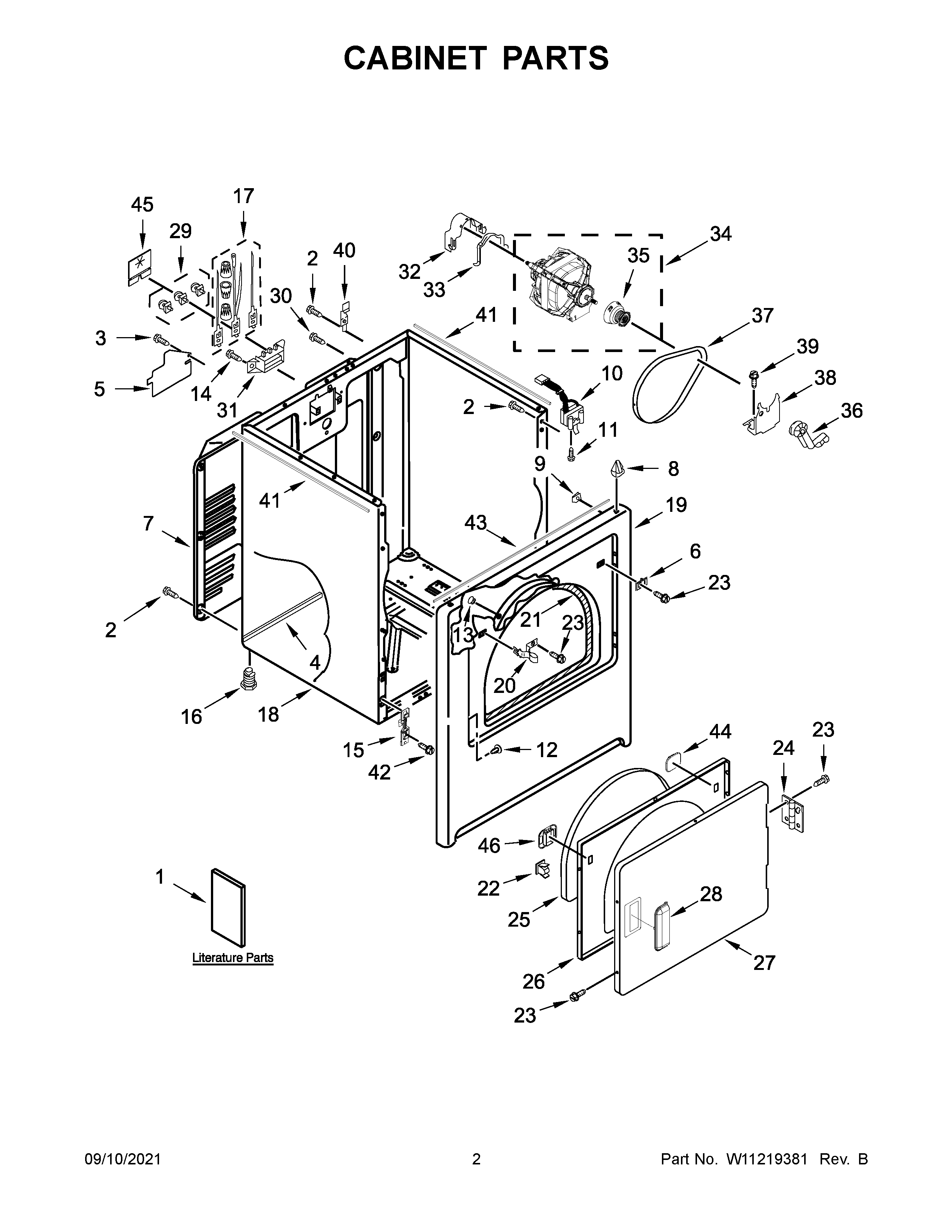 Maytag MEDC465HW0 cabinet parts diagram
