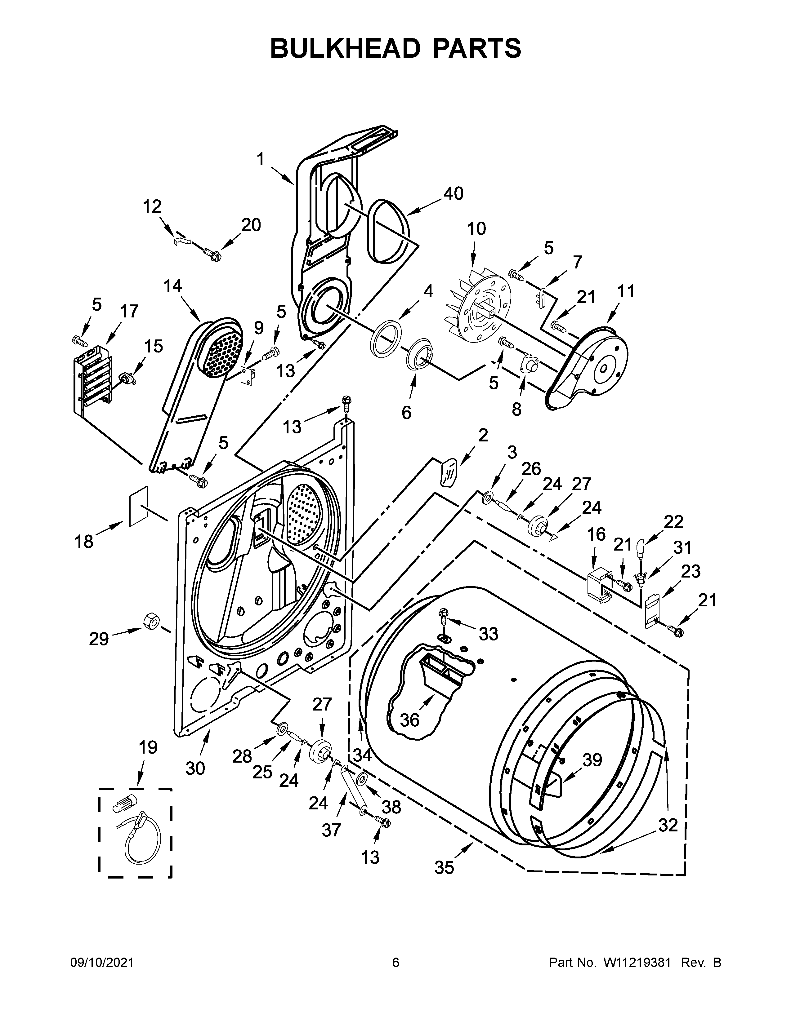 Maytag MEDC465HW0 bulkhead parts diagram