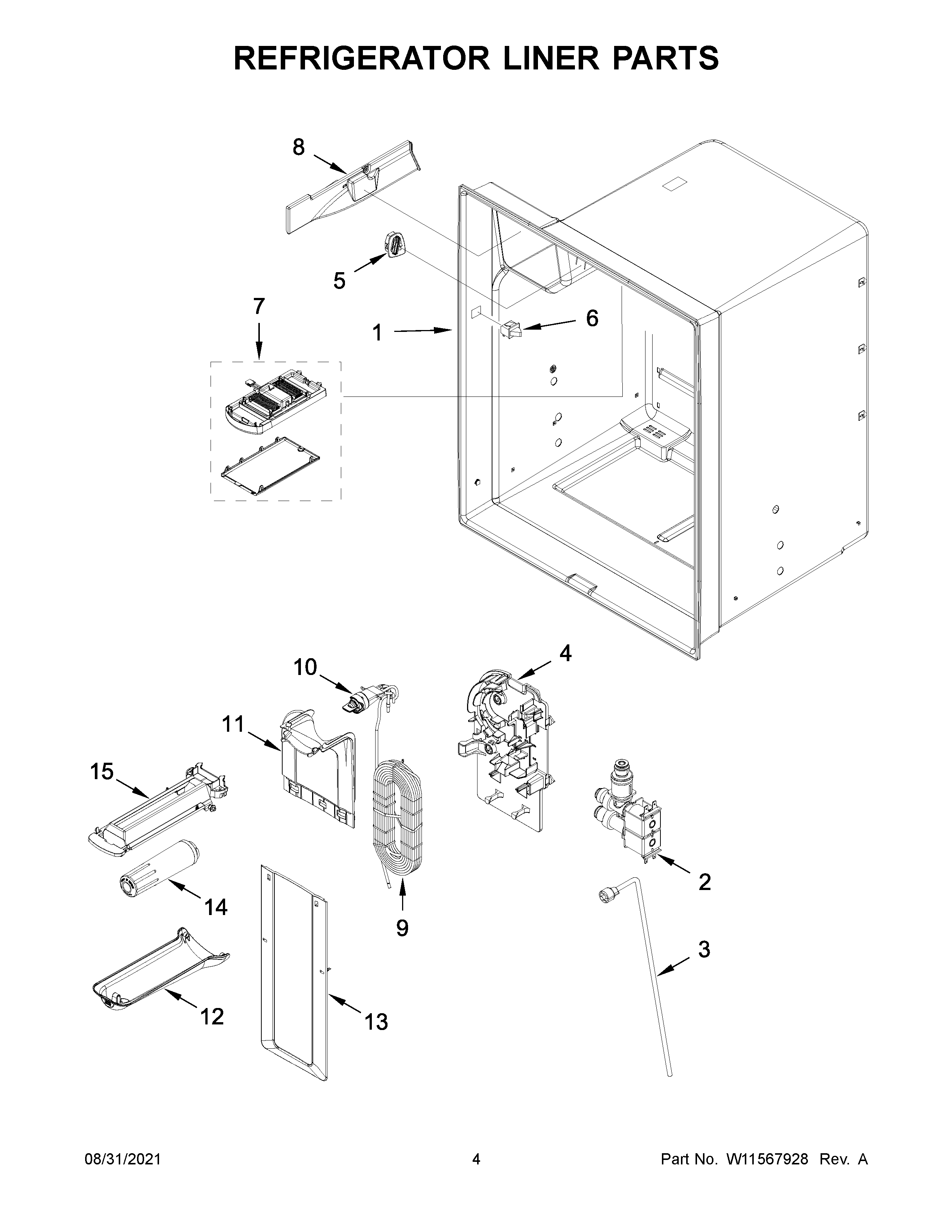 Maytag MFI2570FEB06 refrigerator liner parts diagram