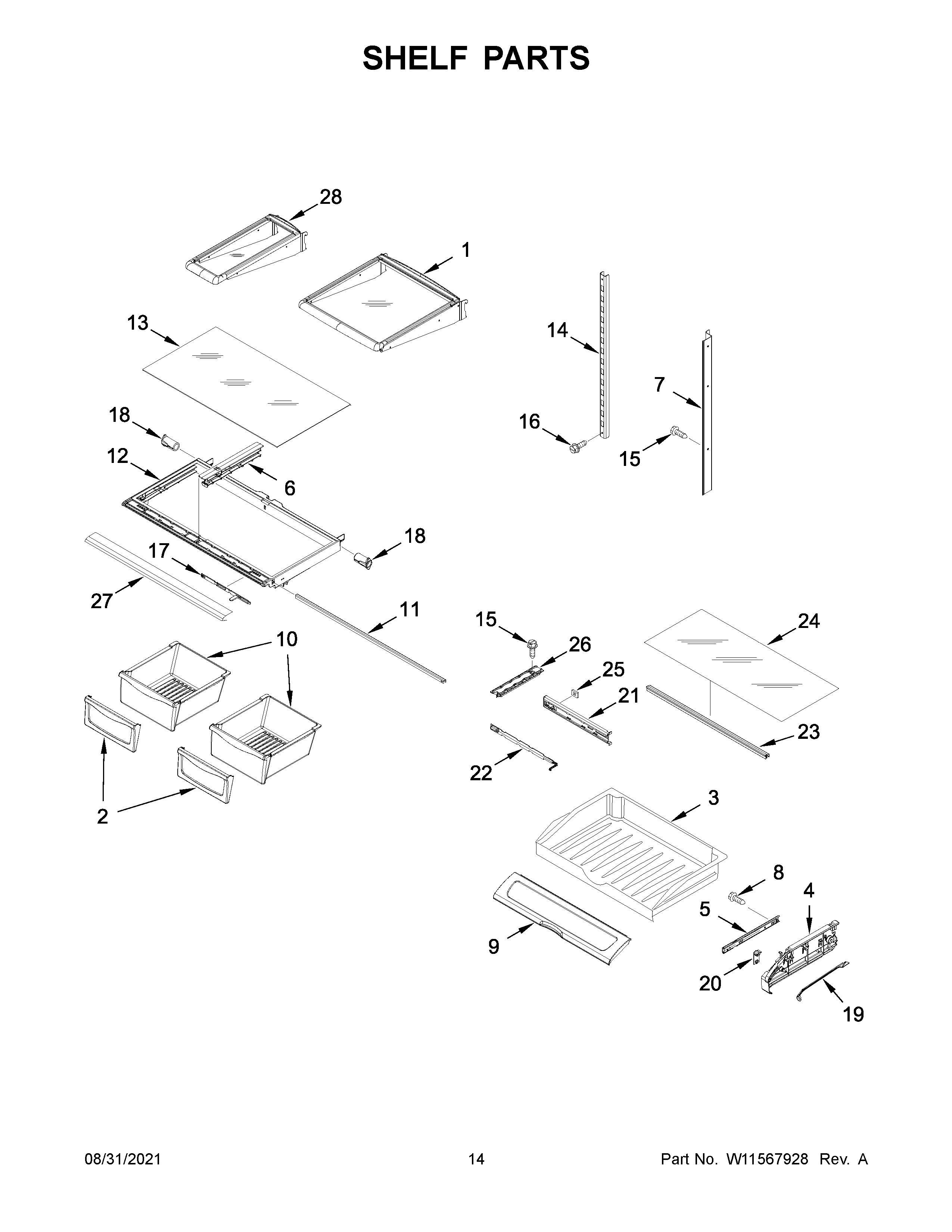 Maytag MFI2570FEB06 shelf parts diagram