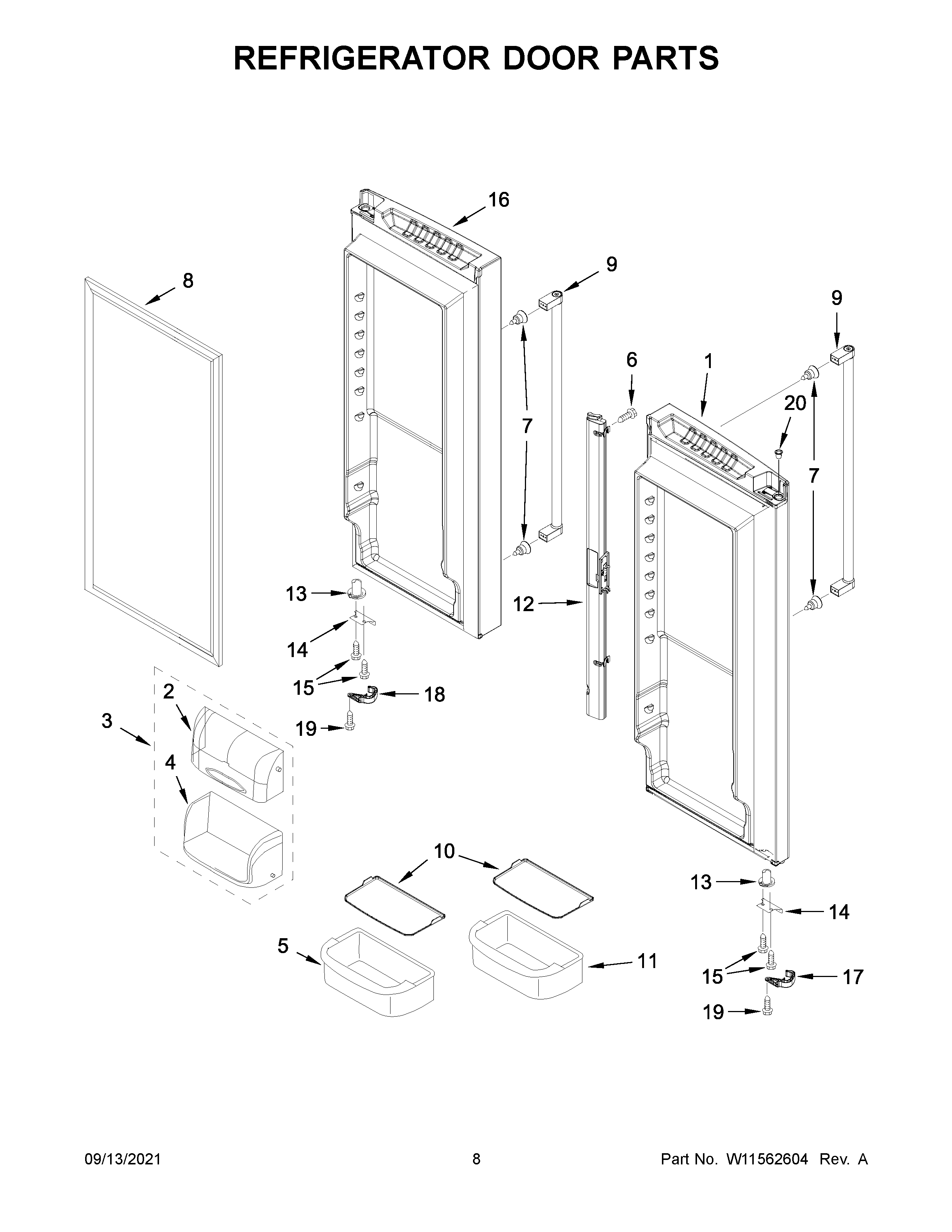 KitchenAid KRFC300EBS05 refrigerator door parts diagram