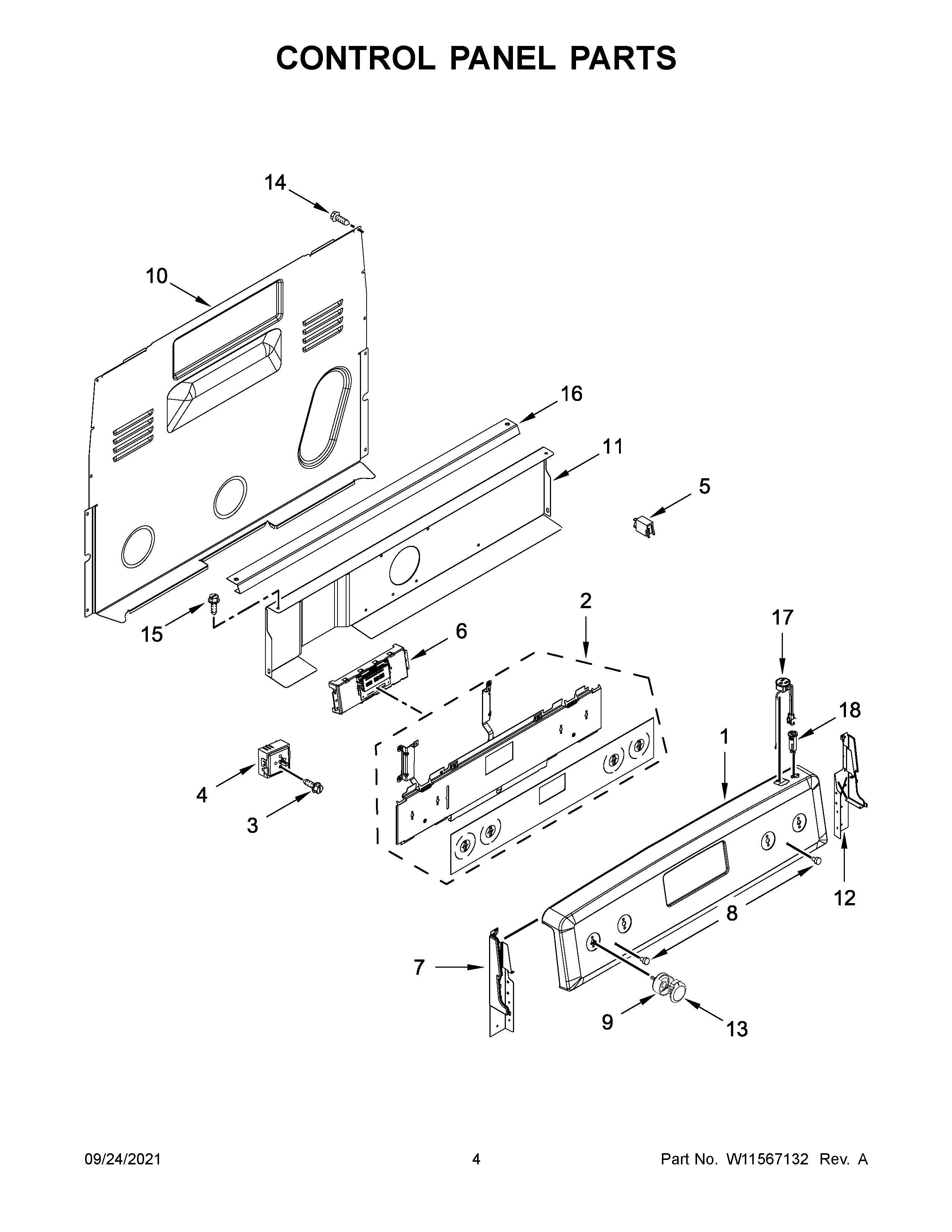 KitchenAid YKFEG500ESS5 control panel parts diagram