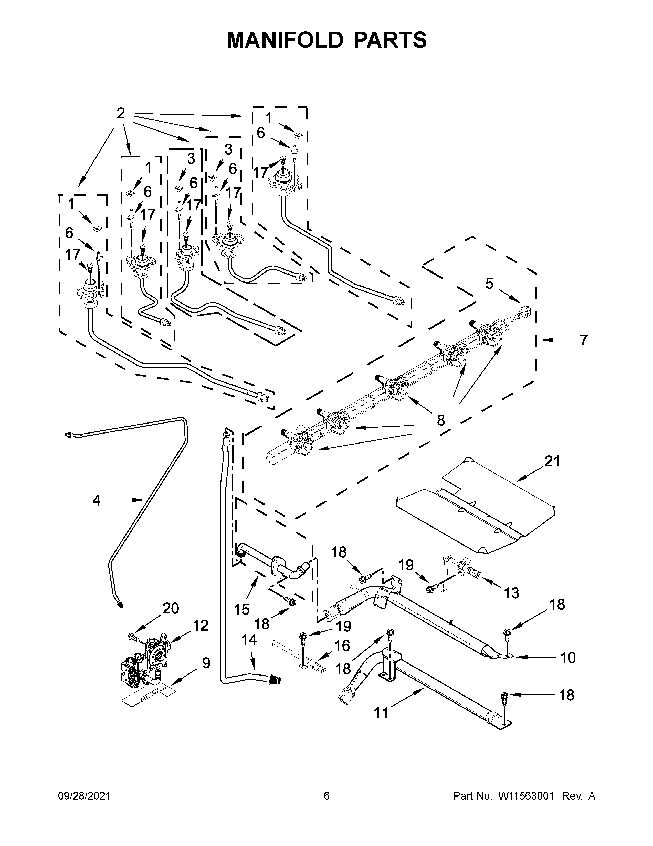 Whirlpool WEG750H0HZ2 manifold parts diagram