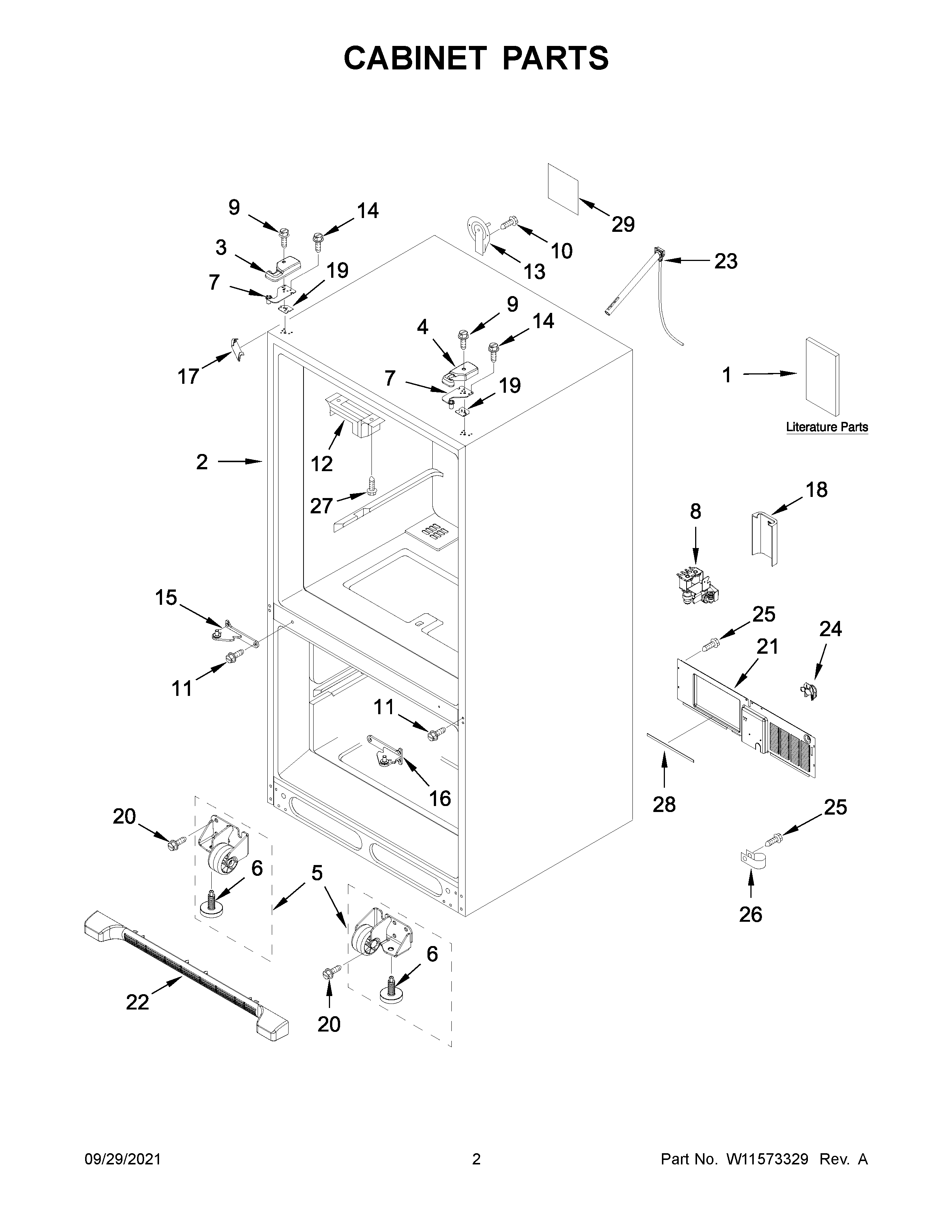 Whirlpool WRF535SMHZ08 cabinet parts diagram