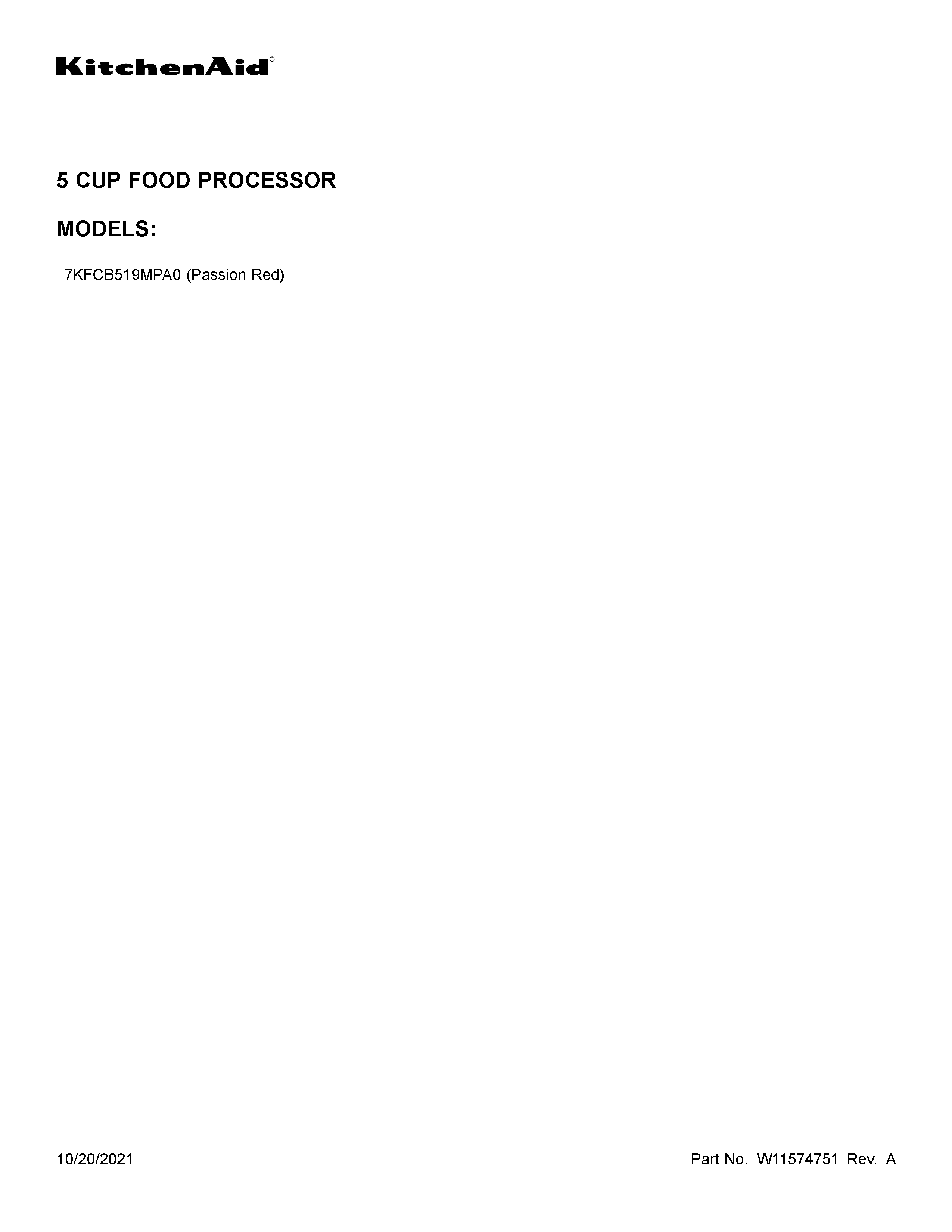 KitchenAid 7KFCB519MPA0 cover sheet diagram