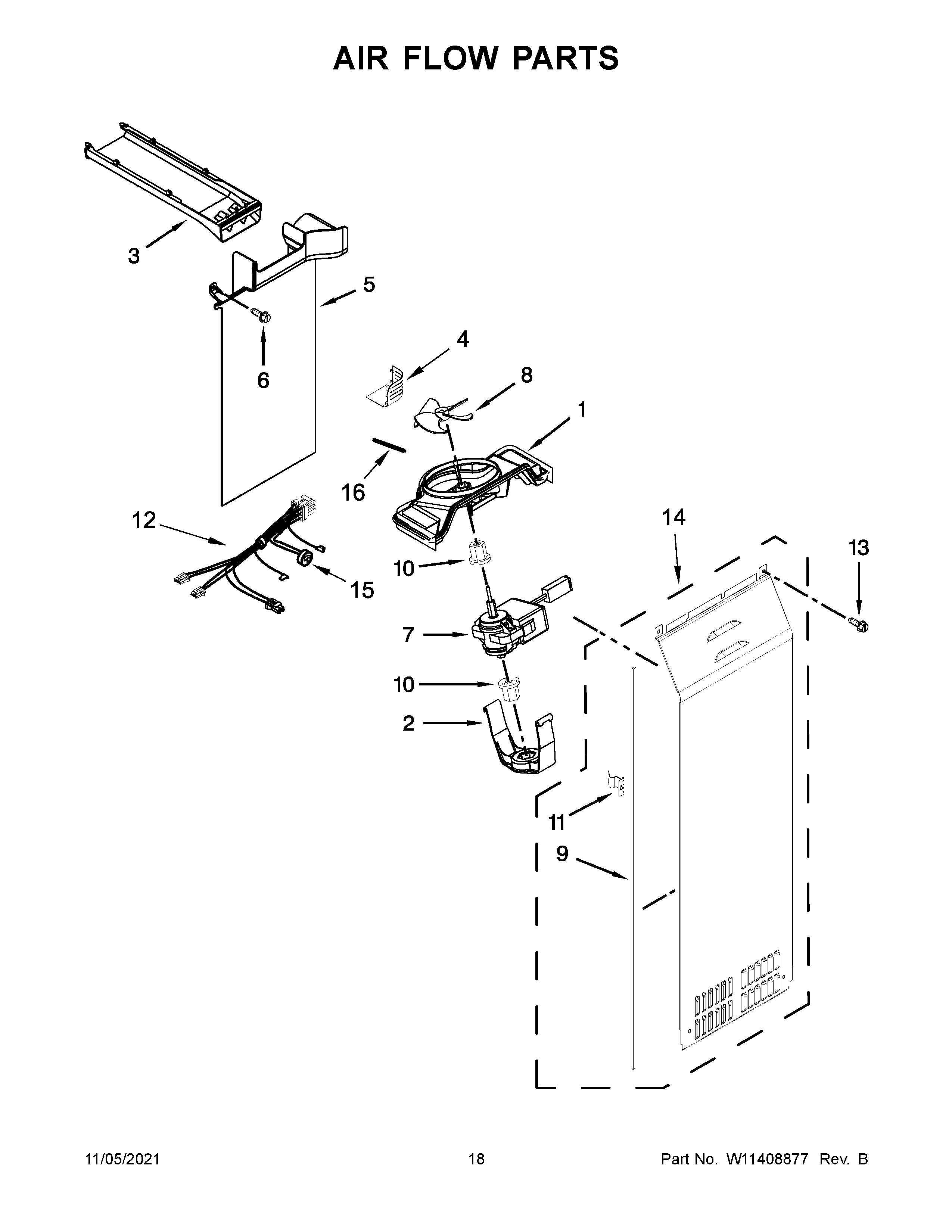 KitchenAid KRSF705HPS00 air flow parts diagram
