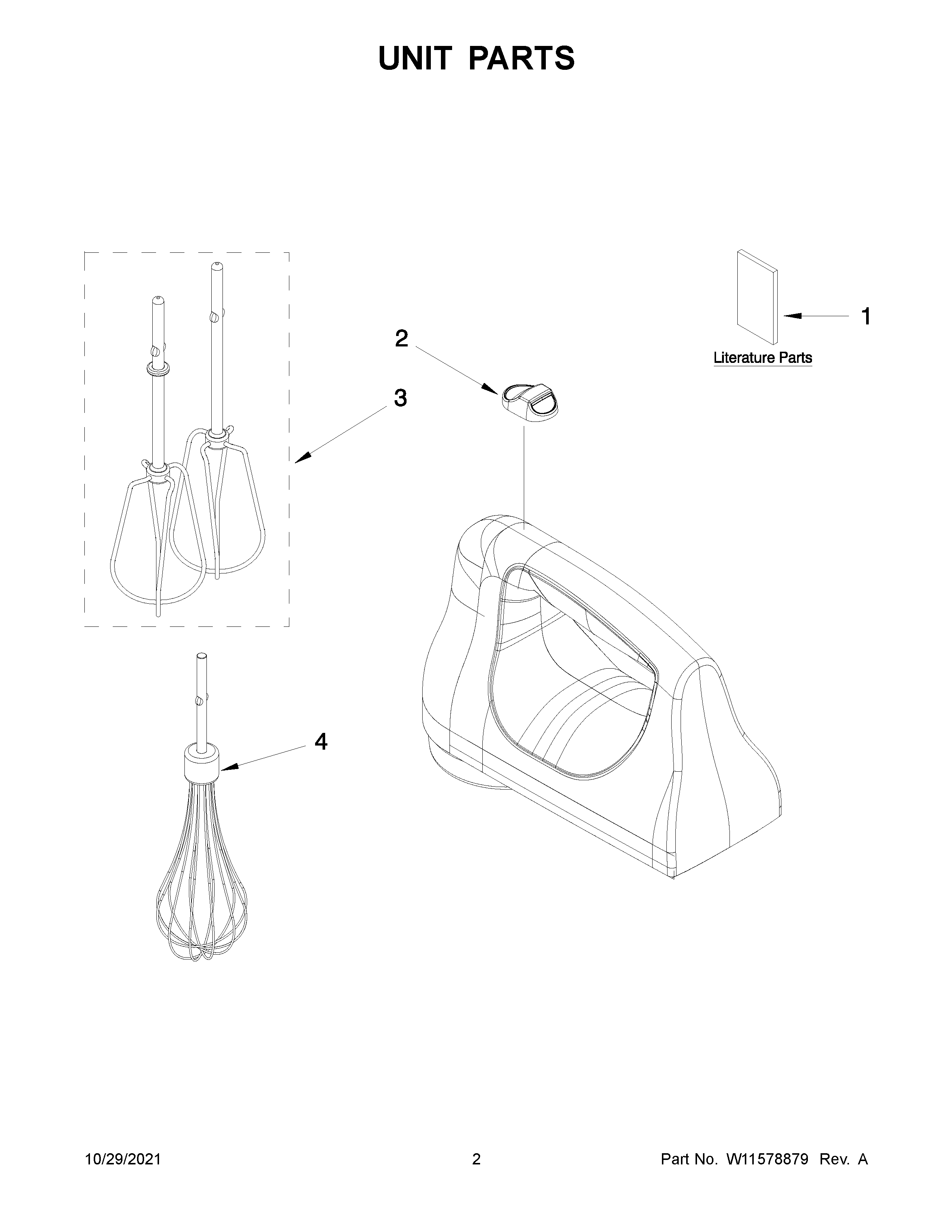 KitchenAid 5KHM6118BOB0 unit parts diagram