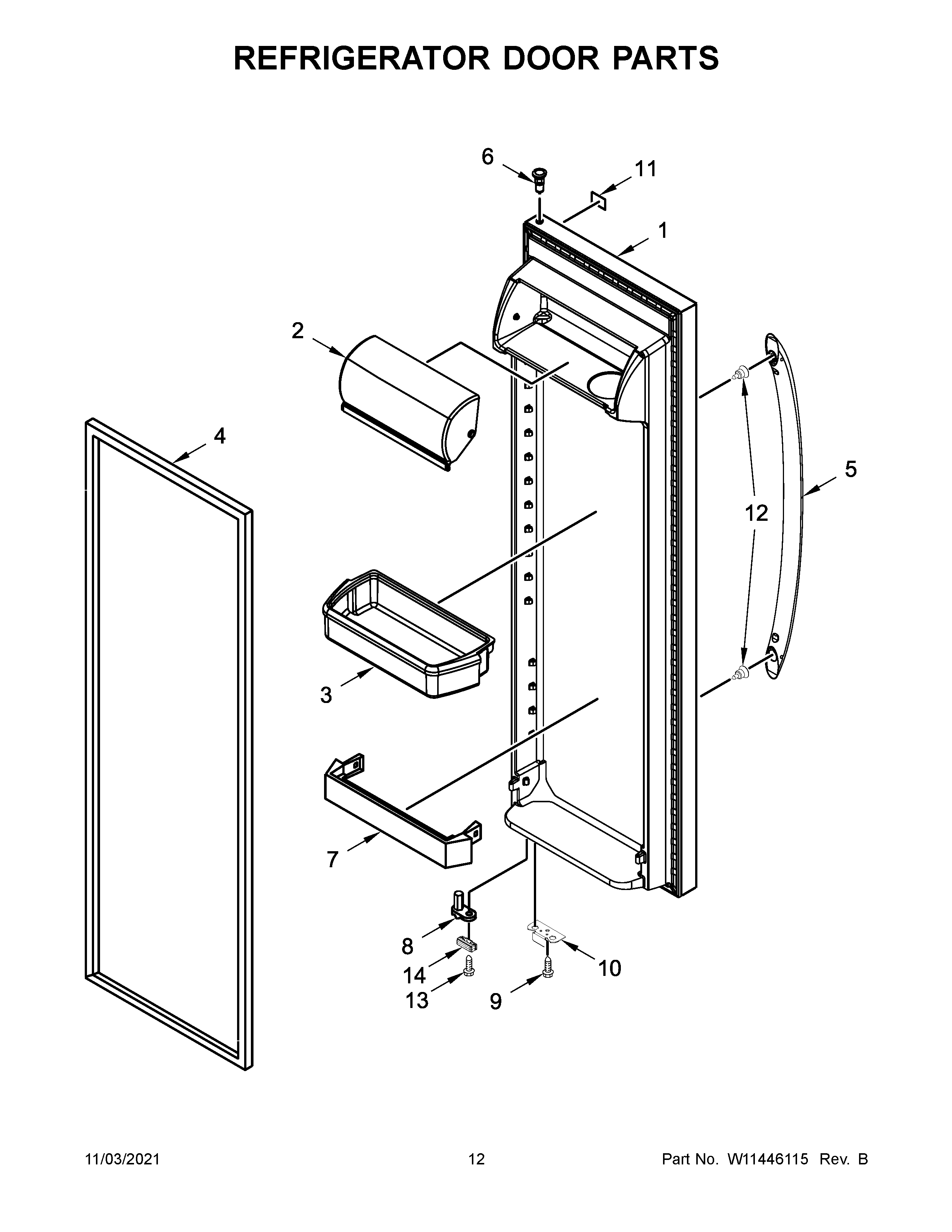 Whirlpool WRS311SDHM04 refrigerator door parts diagram