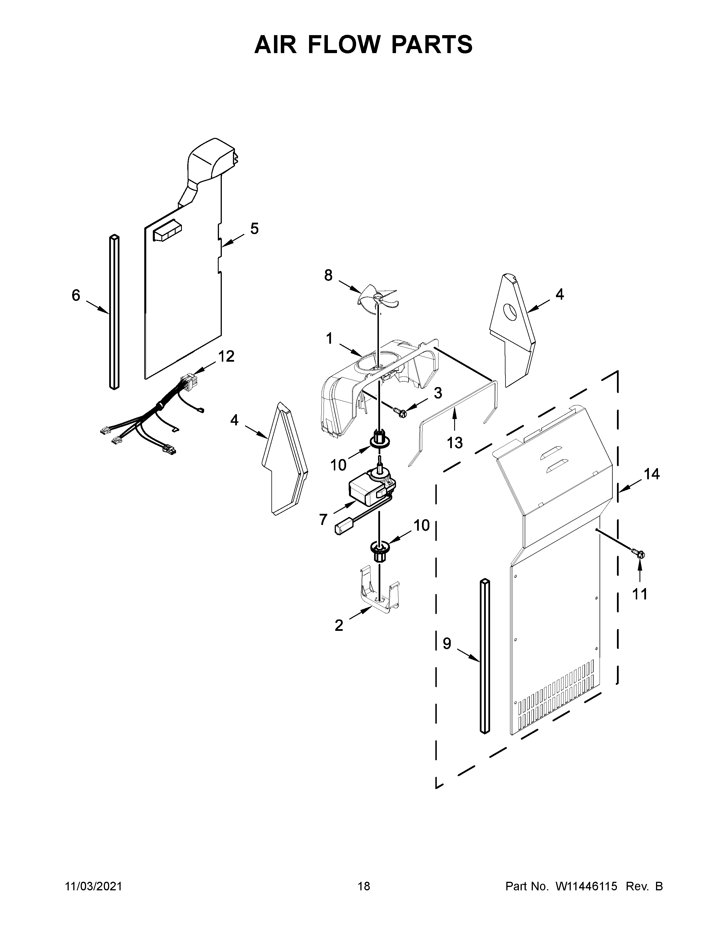 Whirlpool WRS311SDHM04 air flow parts diagram