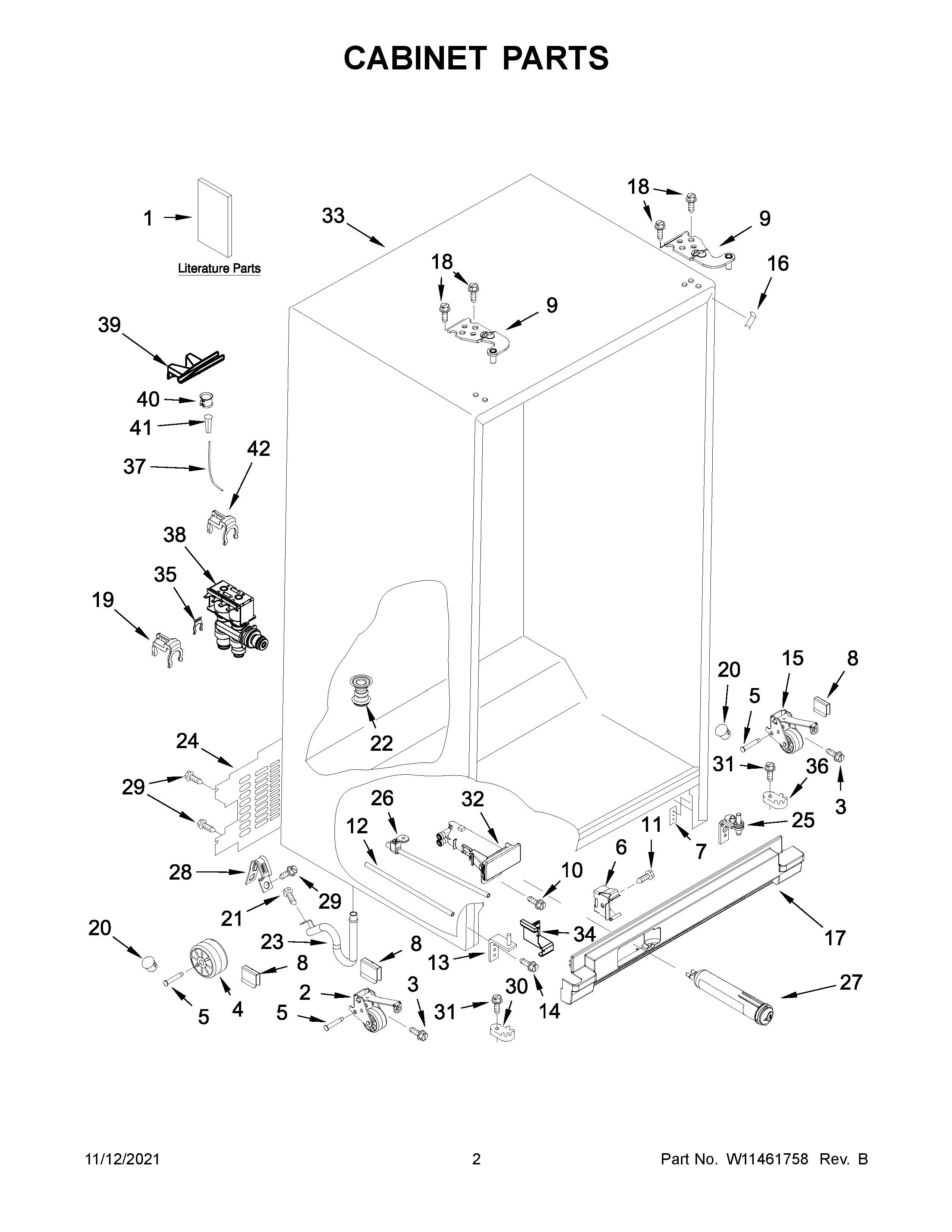 Whirlpool WRS325SDHZ05 cabinet parts diagram