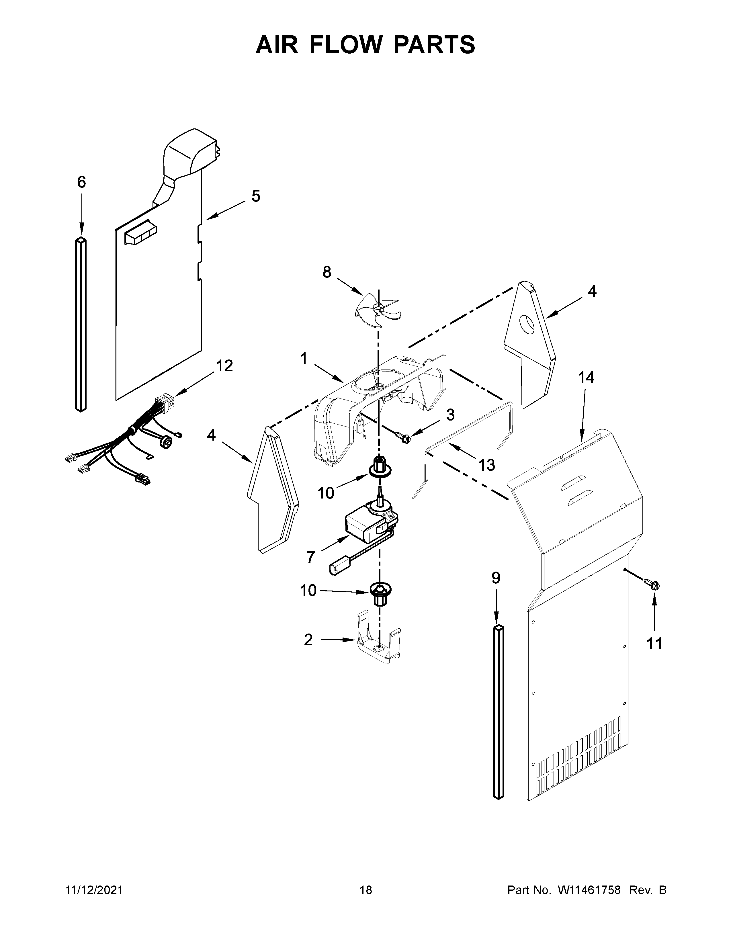 Whirlpool WRS325SDHZ05 air flow parts diagram
