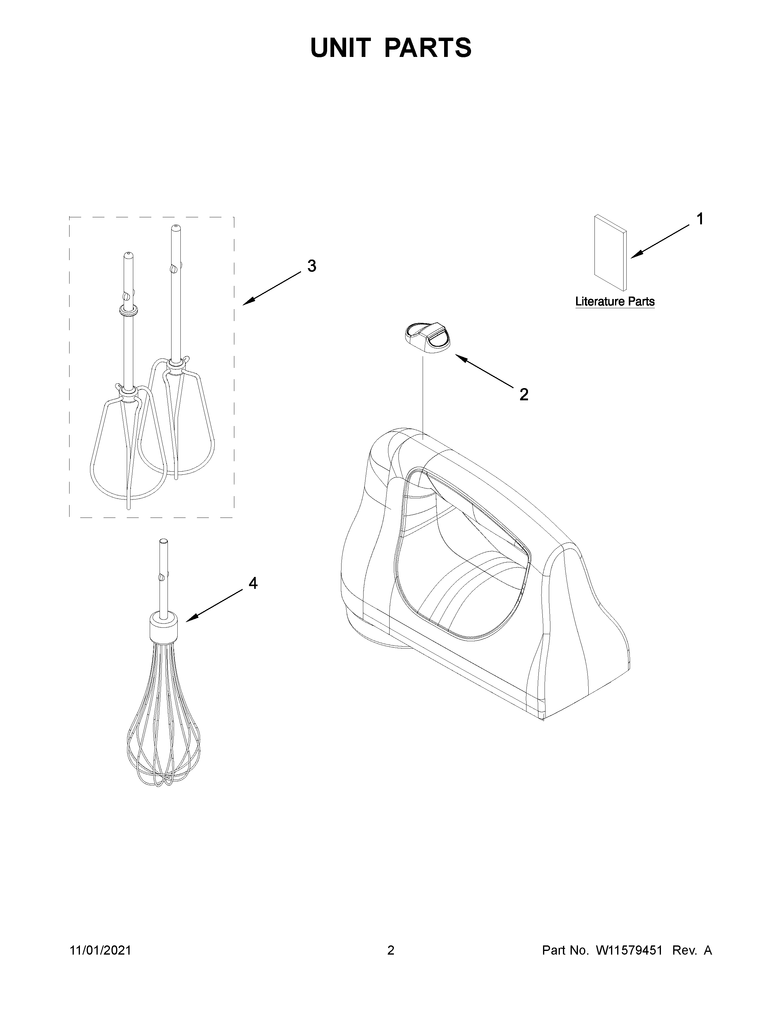 KitchenAid 5KHM6118EER0 unit parts diagram