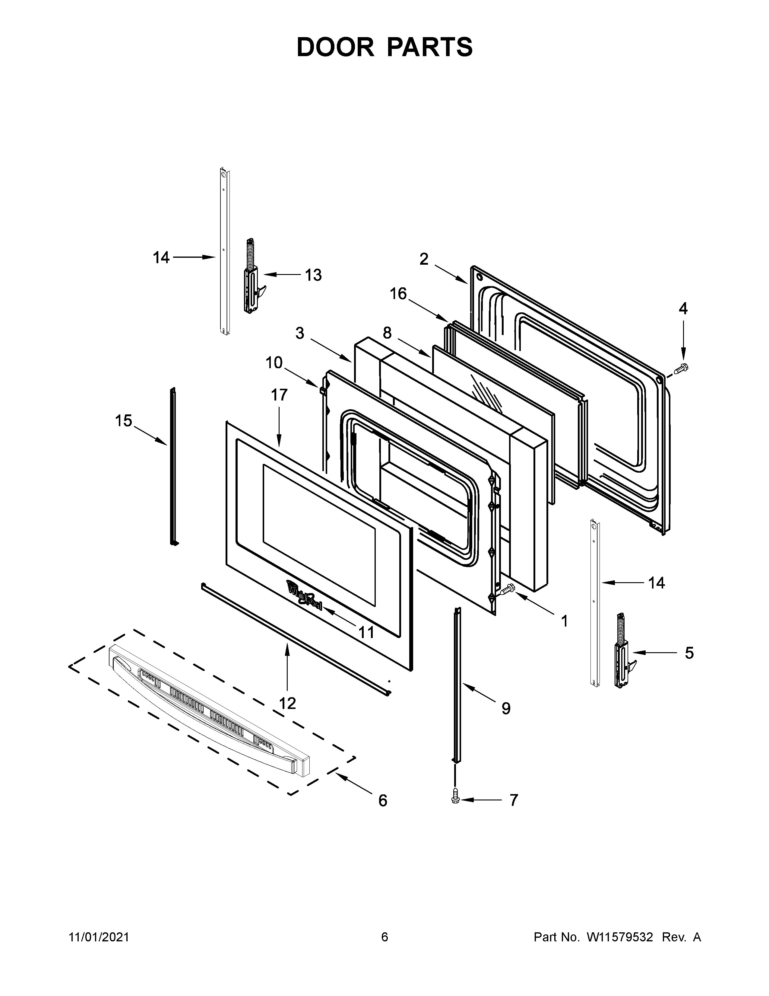Whirlpool WEC310S0LB1 door parts diagram