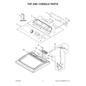 Whirlpool WGD6120HC0 top and console parts diagram