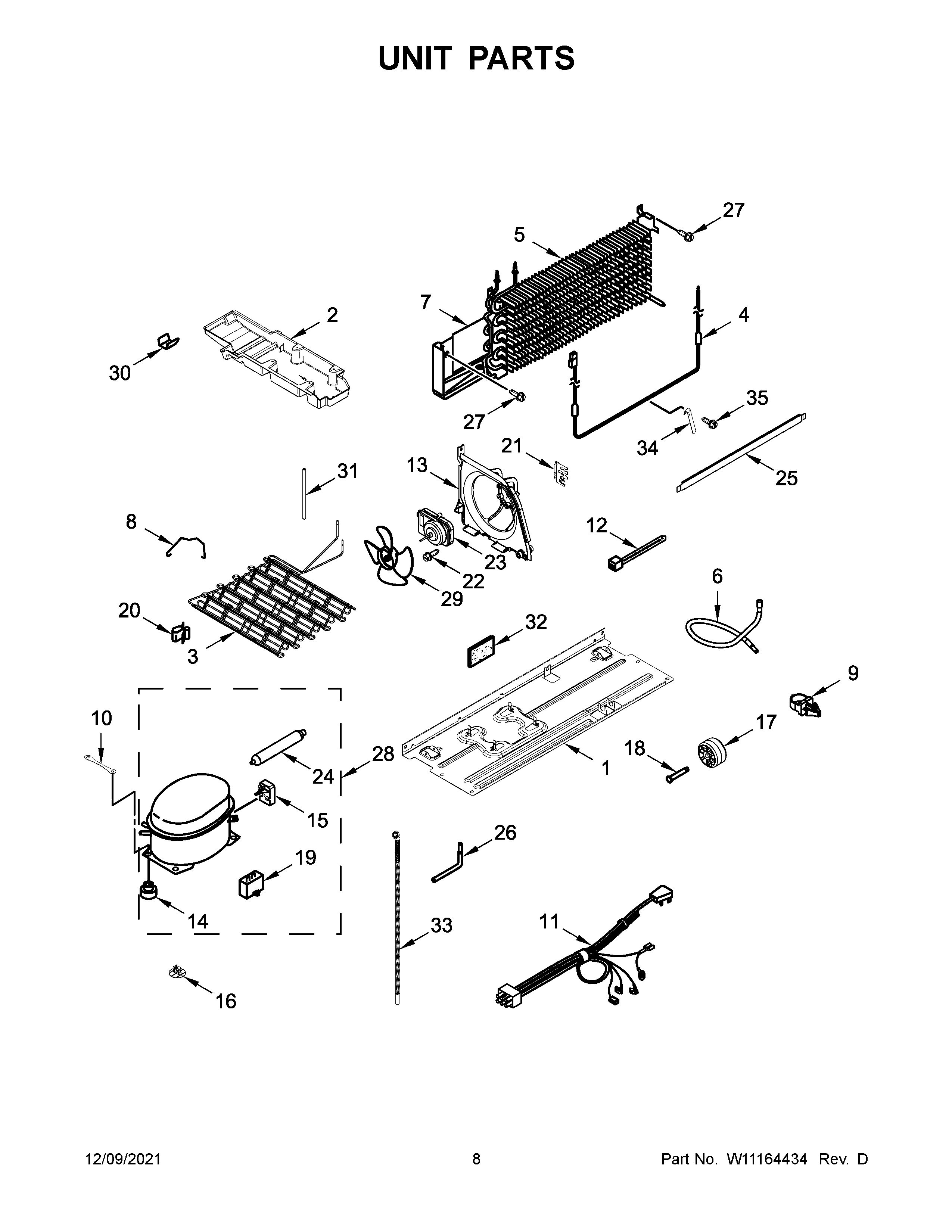 Whirlpool WRT311FZDW01 unit parts diagram