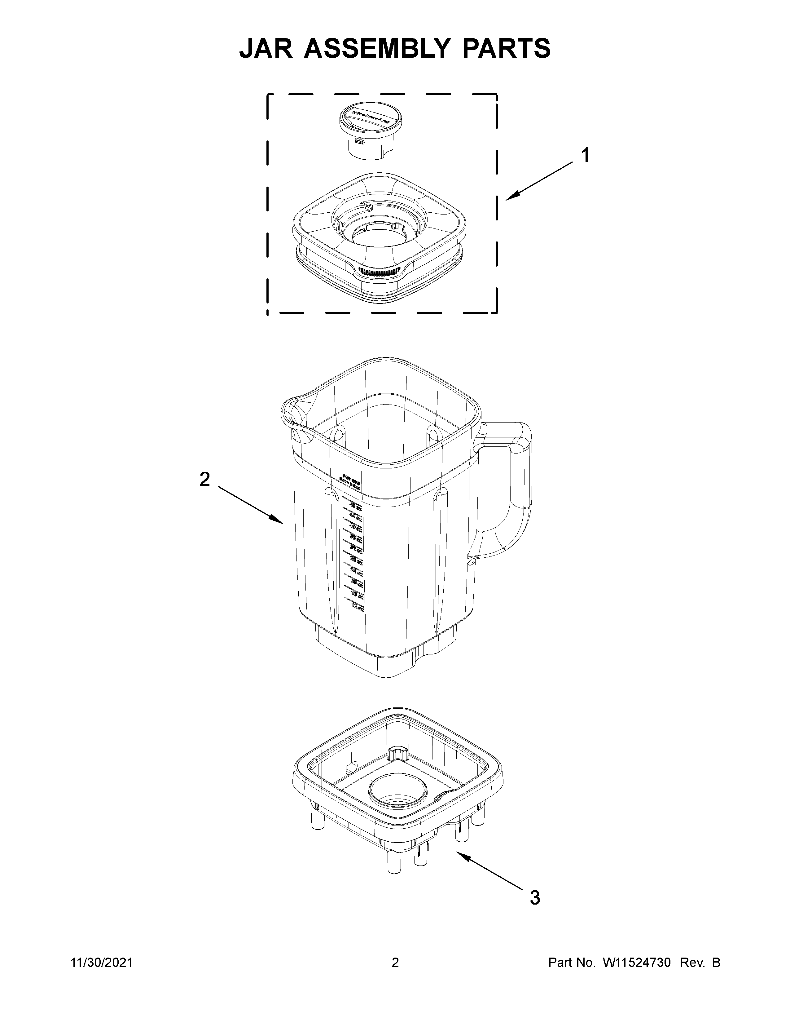 KitchenAid KSB4026BE0 jar assembly parts diagram