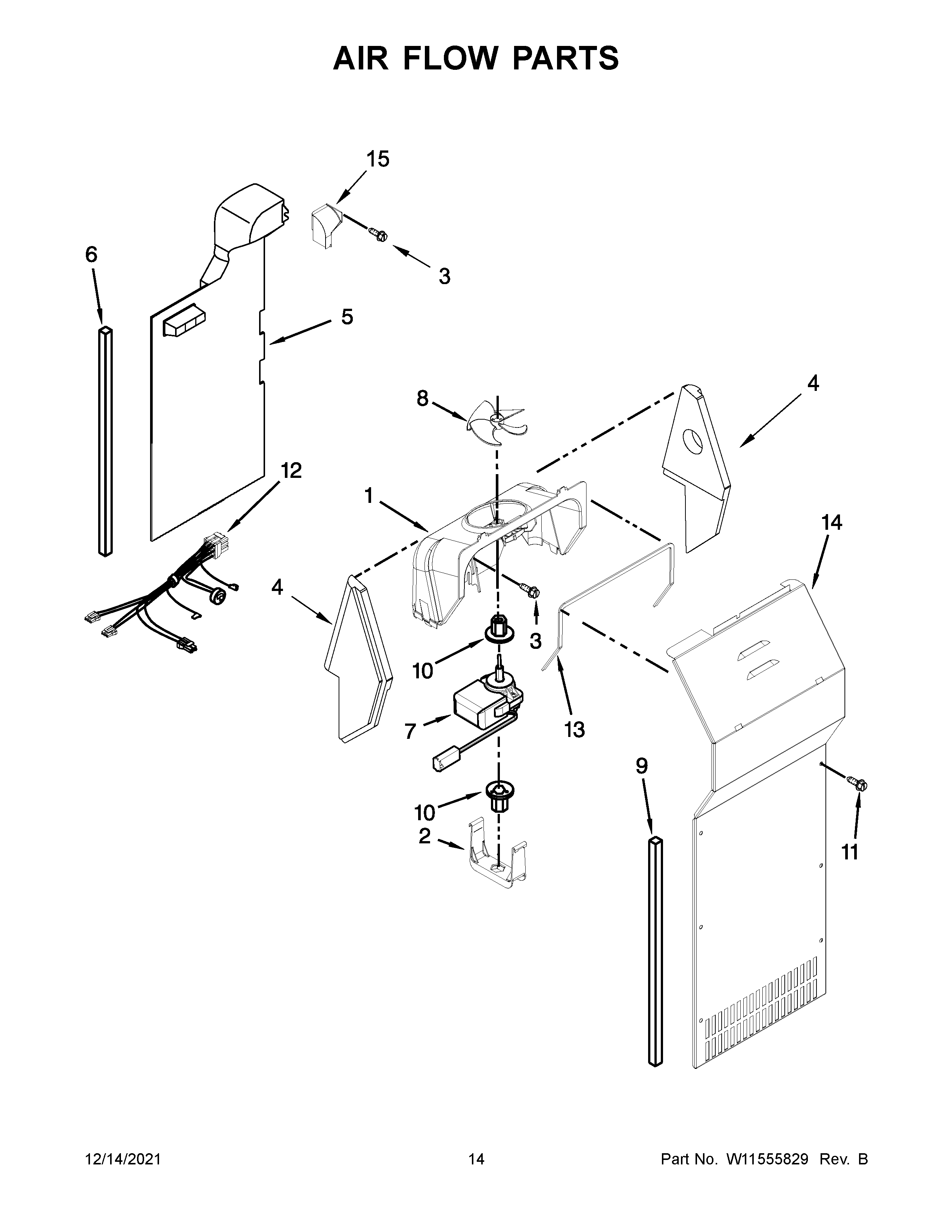 Whirlpool WRS315SNHB06 air flow parts diagram