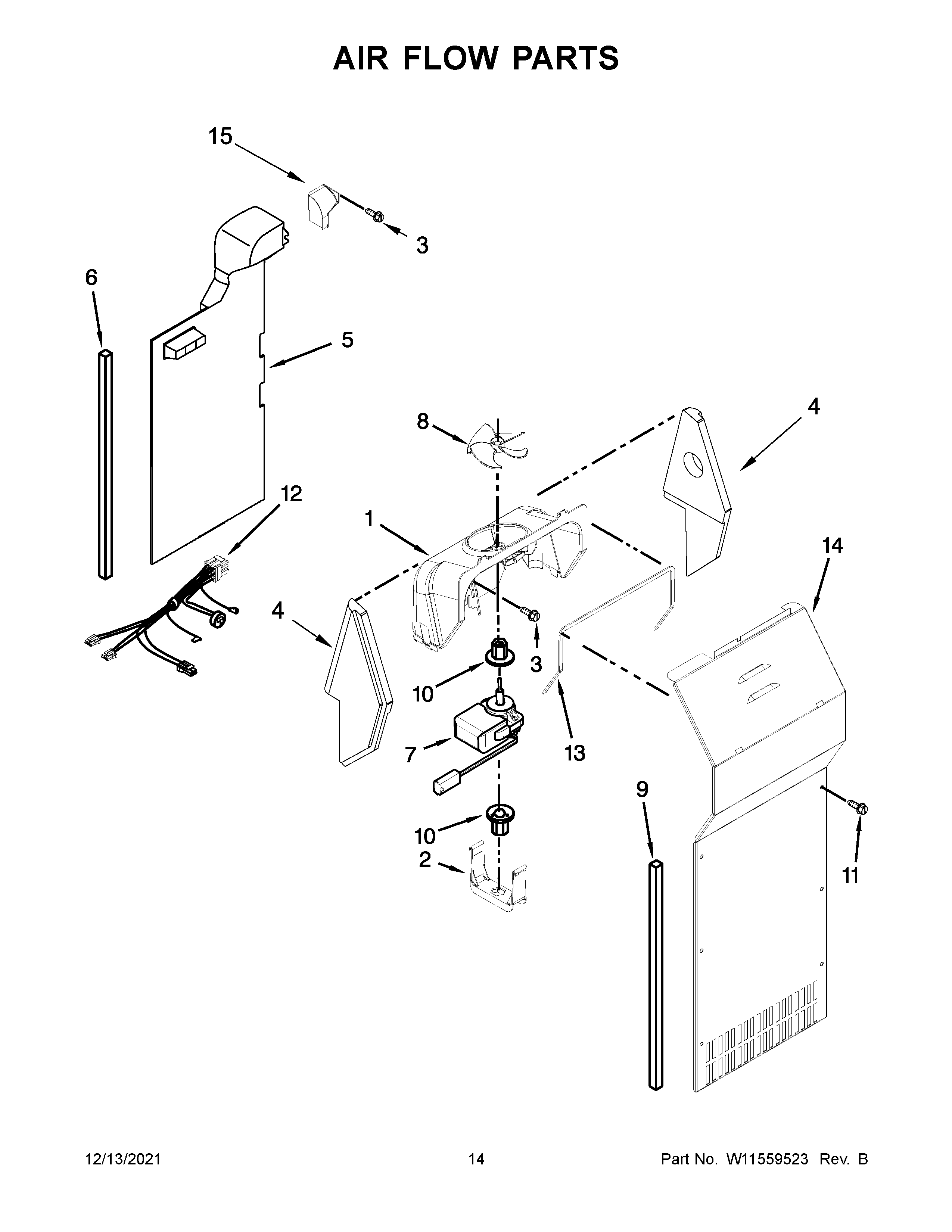 Whirlpool WRS312SNHM06 air flow parts diagram