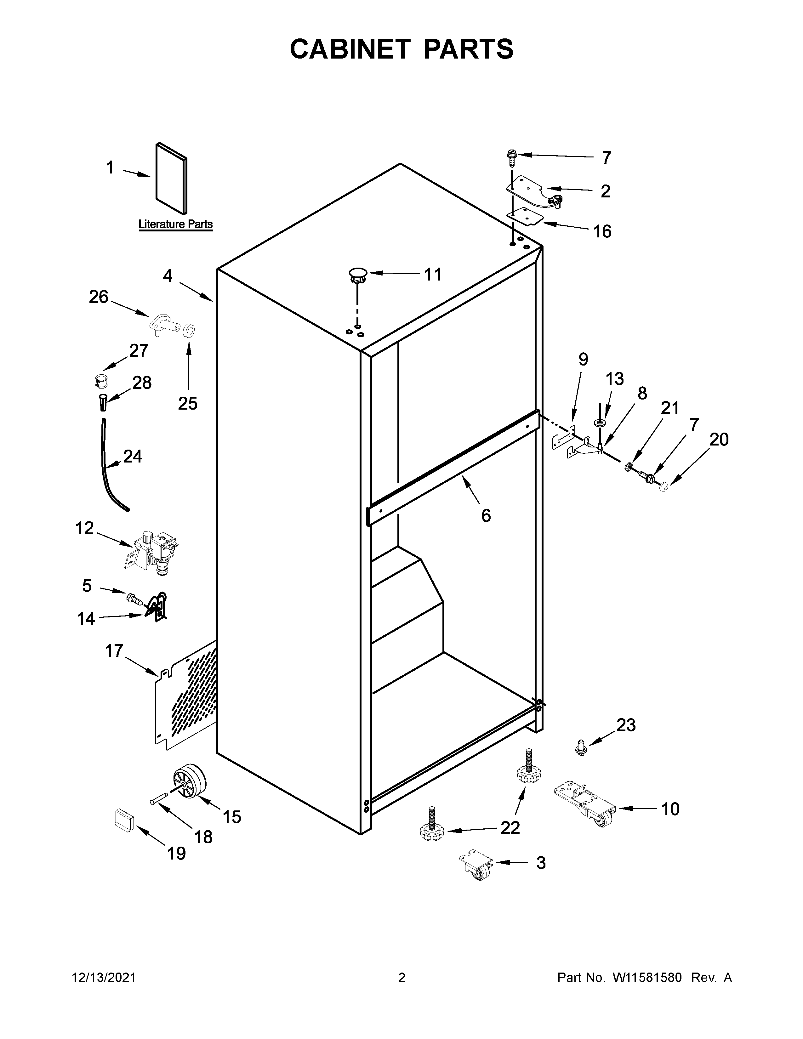 Whirlpool WRT549SZDB03 cabinet parts diagram