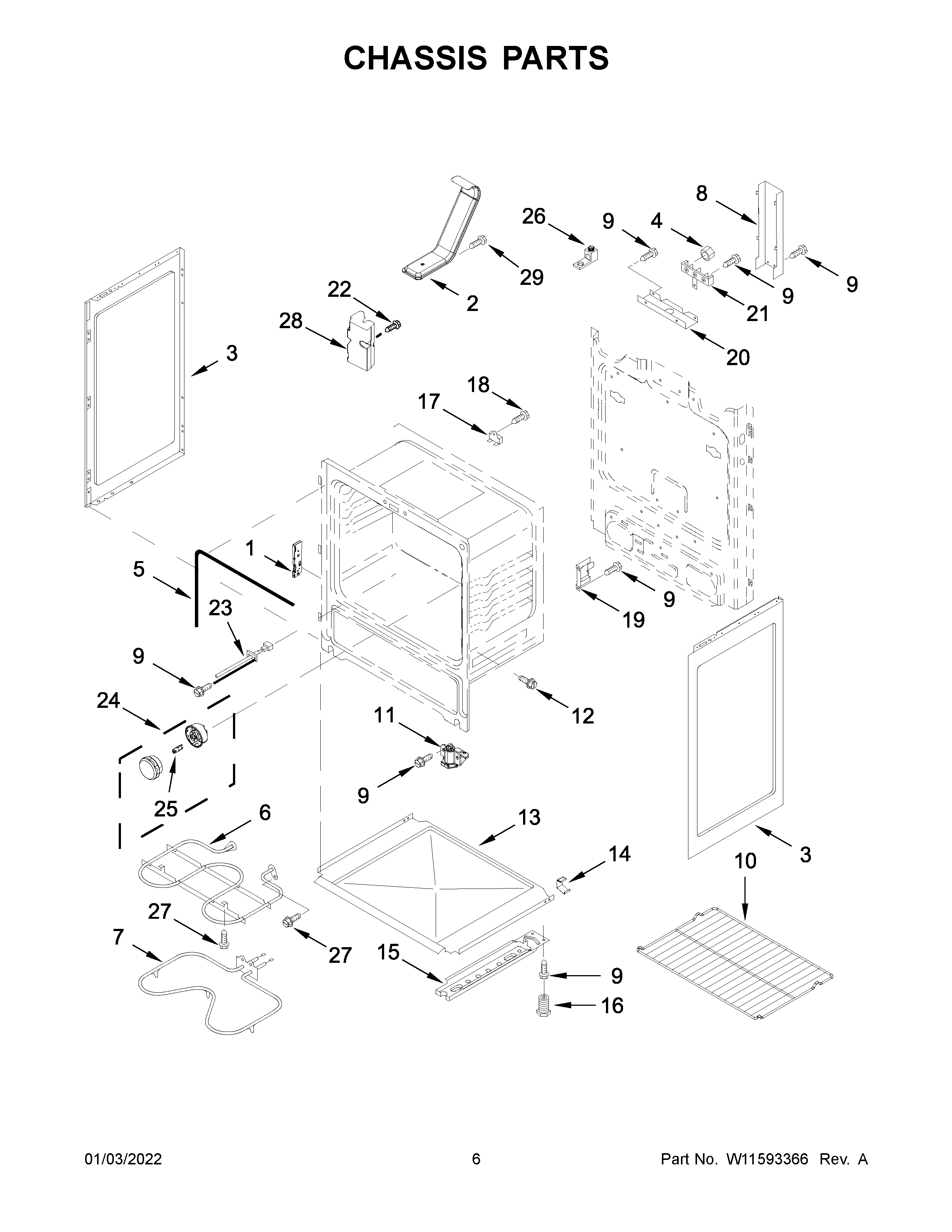 Amana AER6303MFS5 chassis parts diagram
