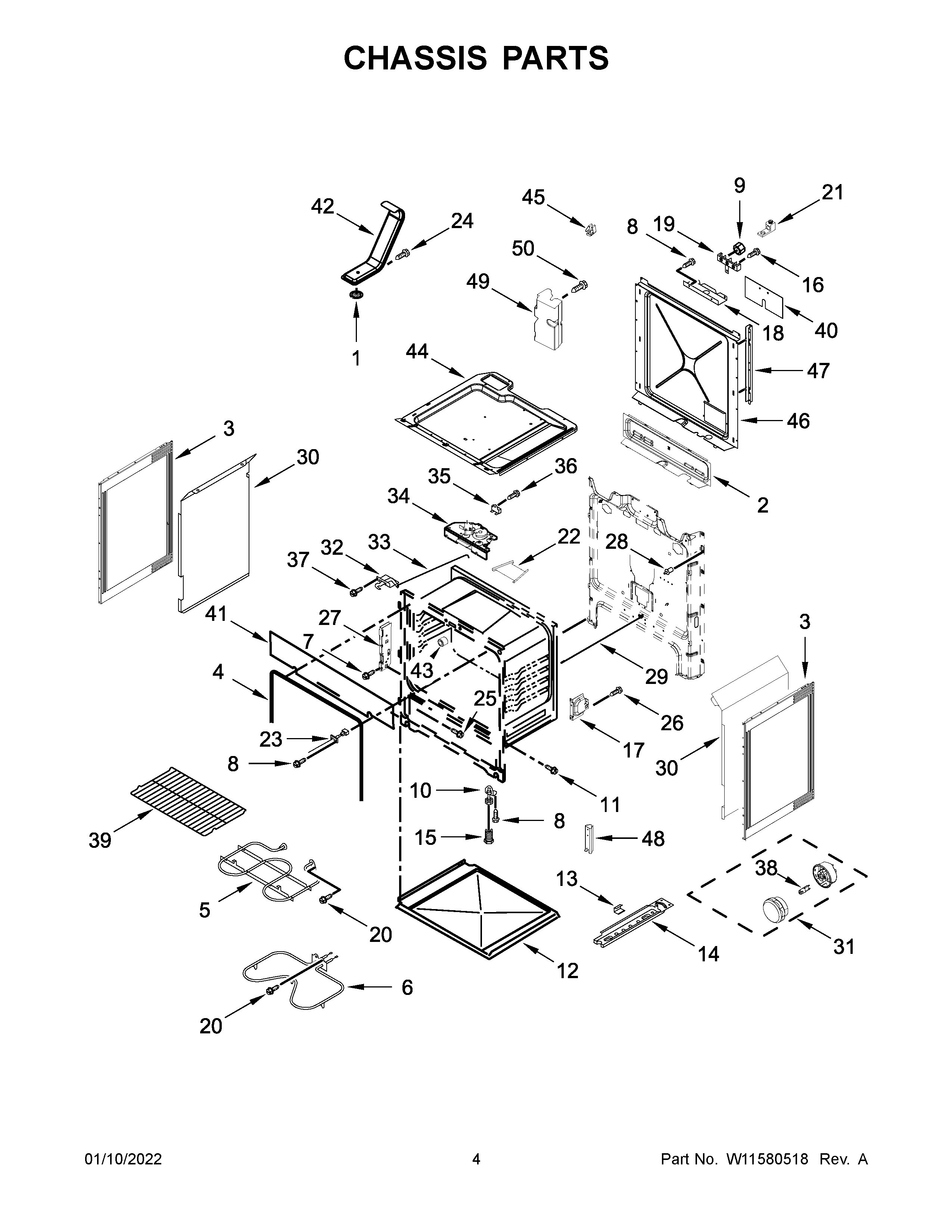 Whirlpool WEE515SALW1 chassis parts diagram